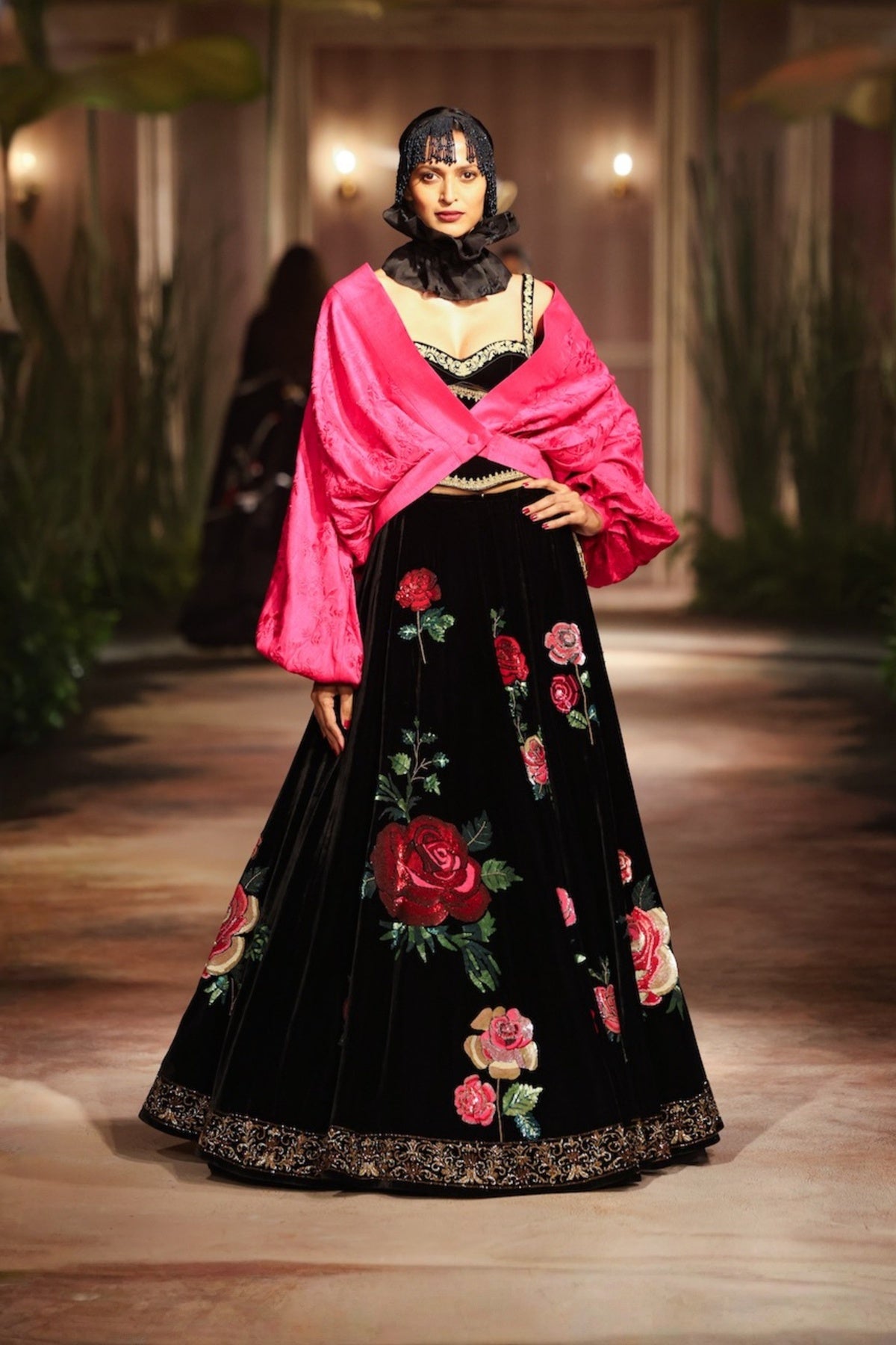 Black Velvet Skirt Set