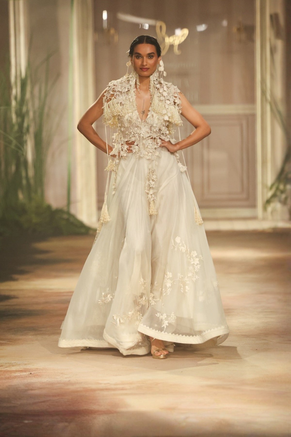 Ivory Organza Dress Set