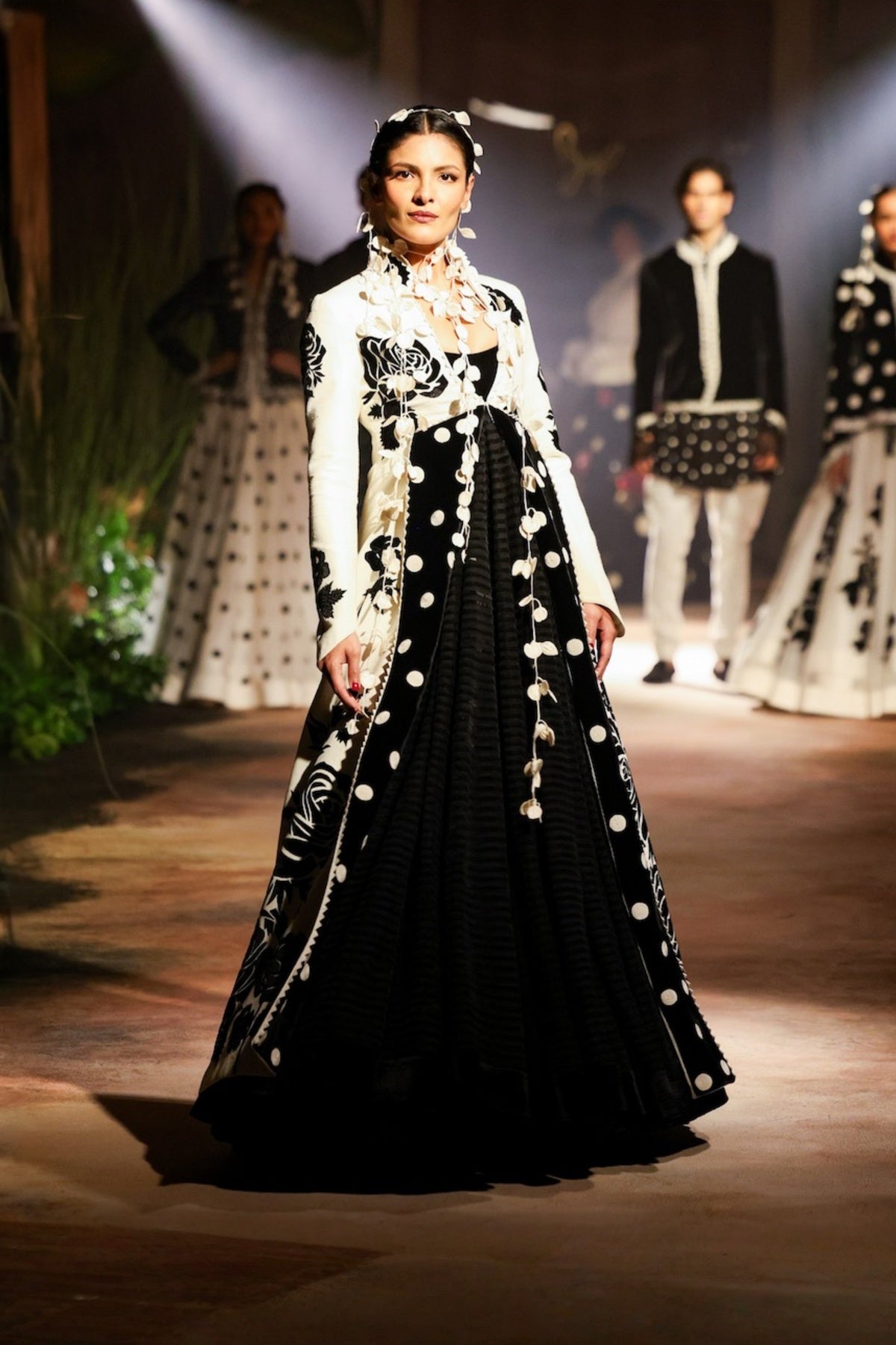 Ivory Matka Silk Long Jacket