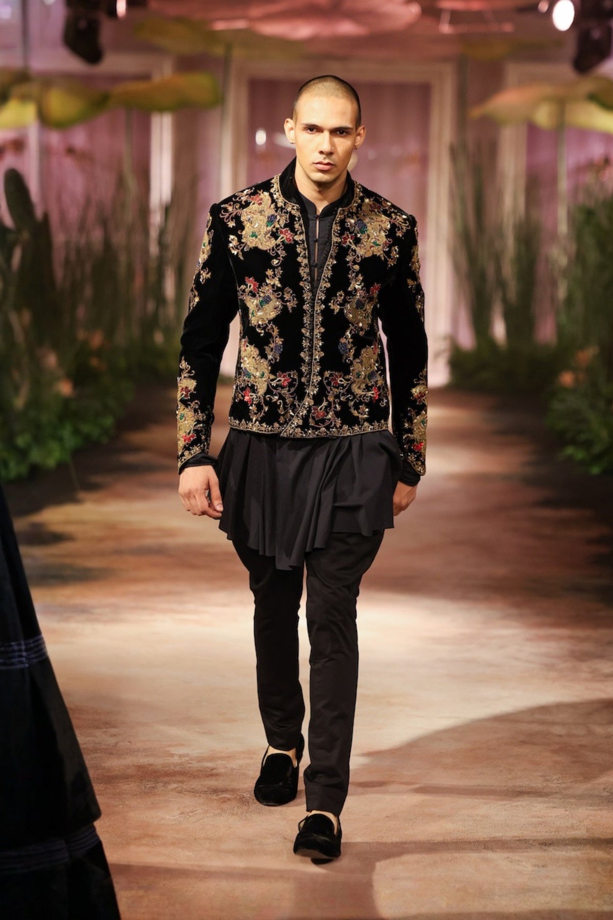 Black Velvet Mens Short Jacket