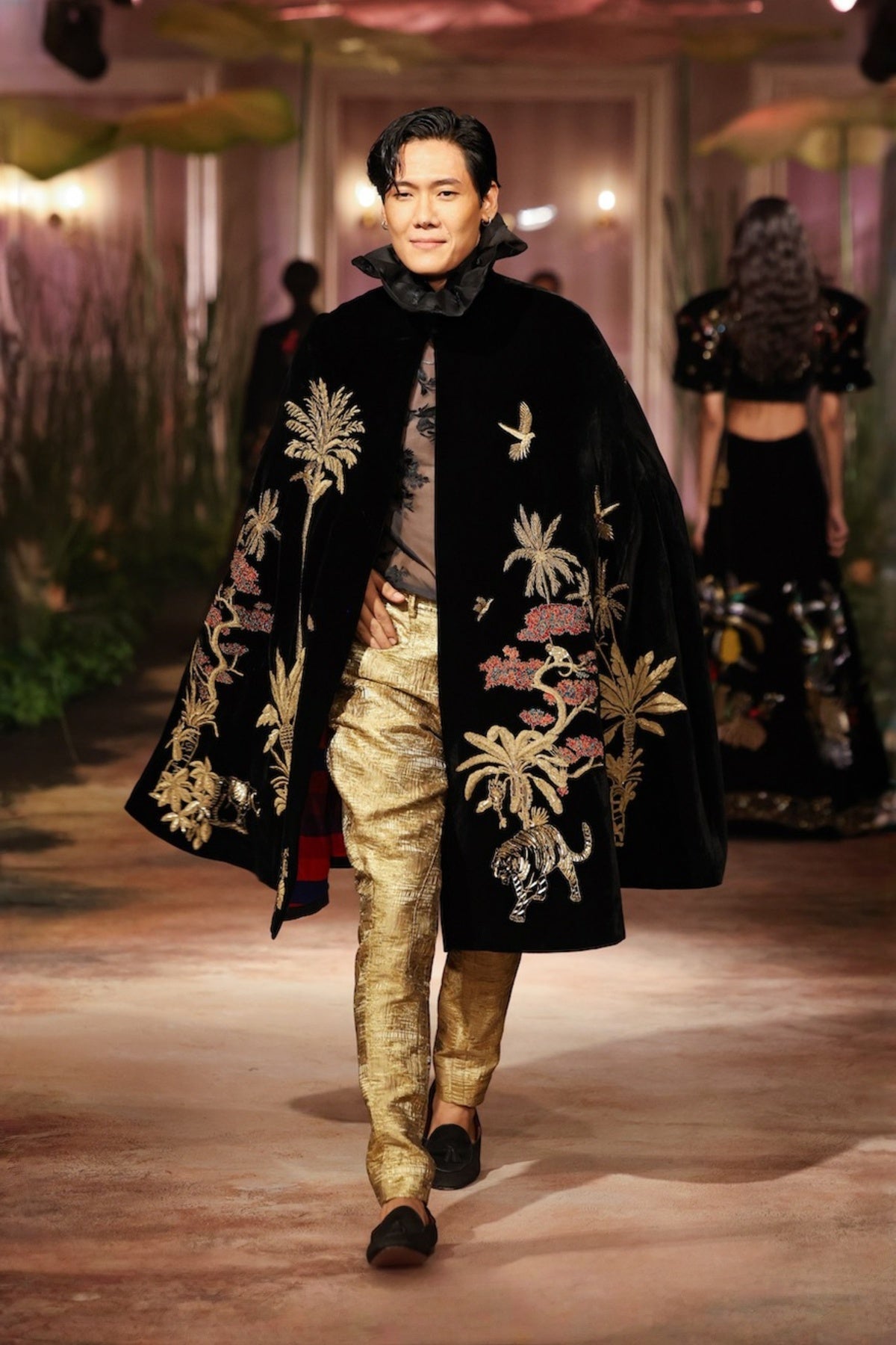 Black Velvet Mens Cape