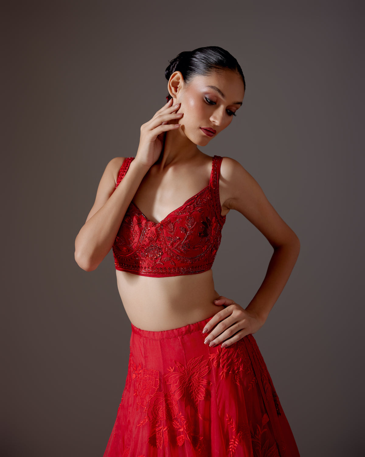 Elegance Organza Lehenga Set with Intricate Embroidery