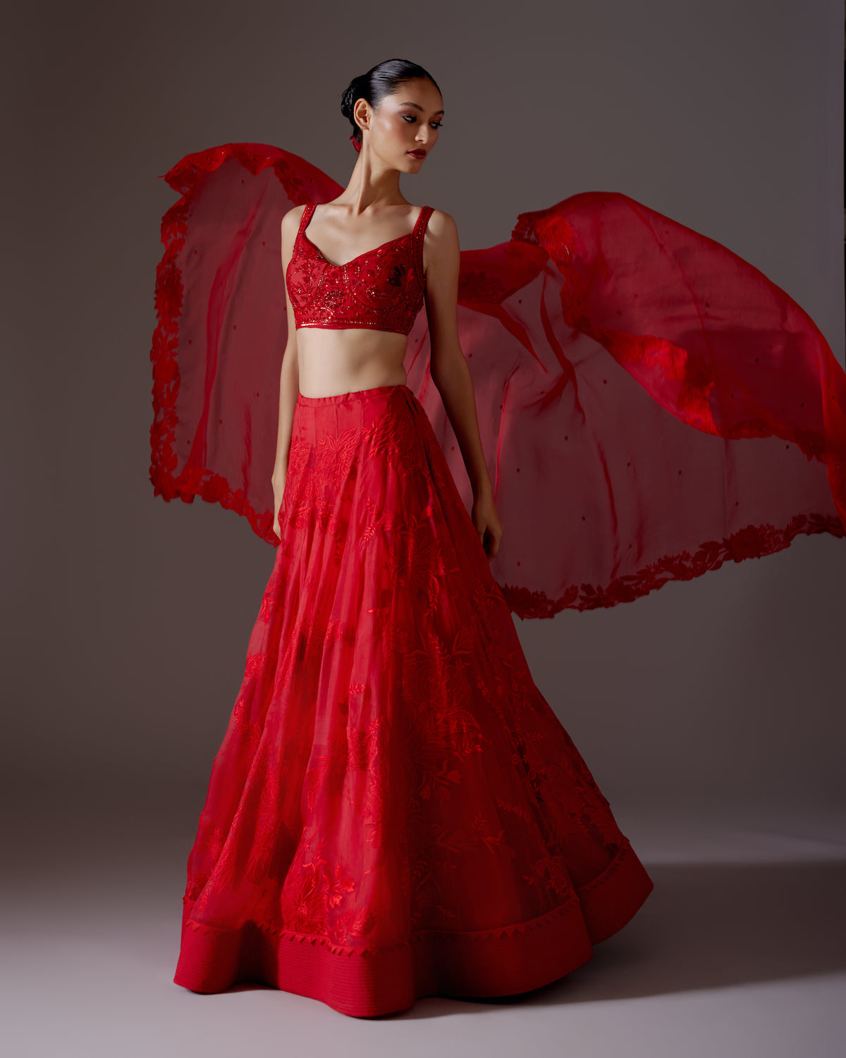 Elegance Organza Lehenga Set with Intricate Embroidery
