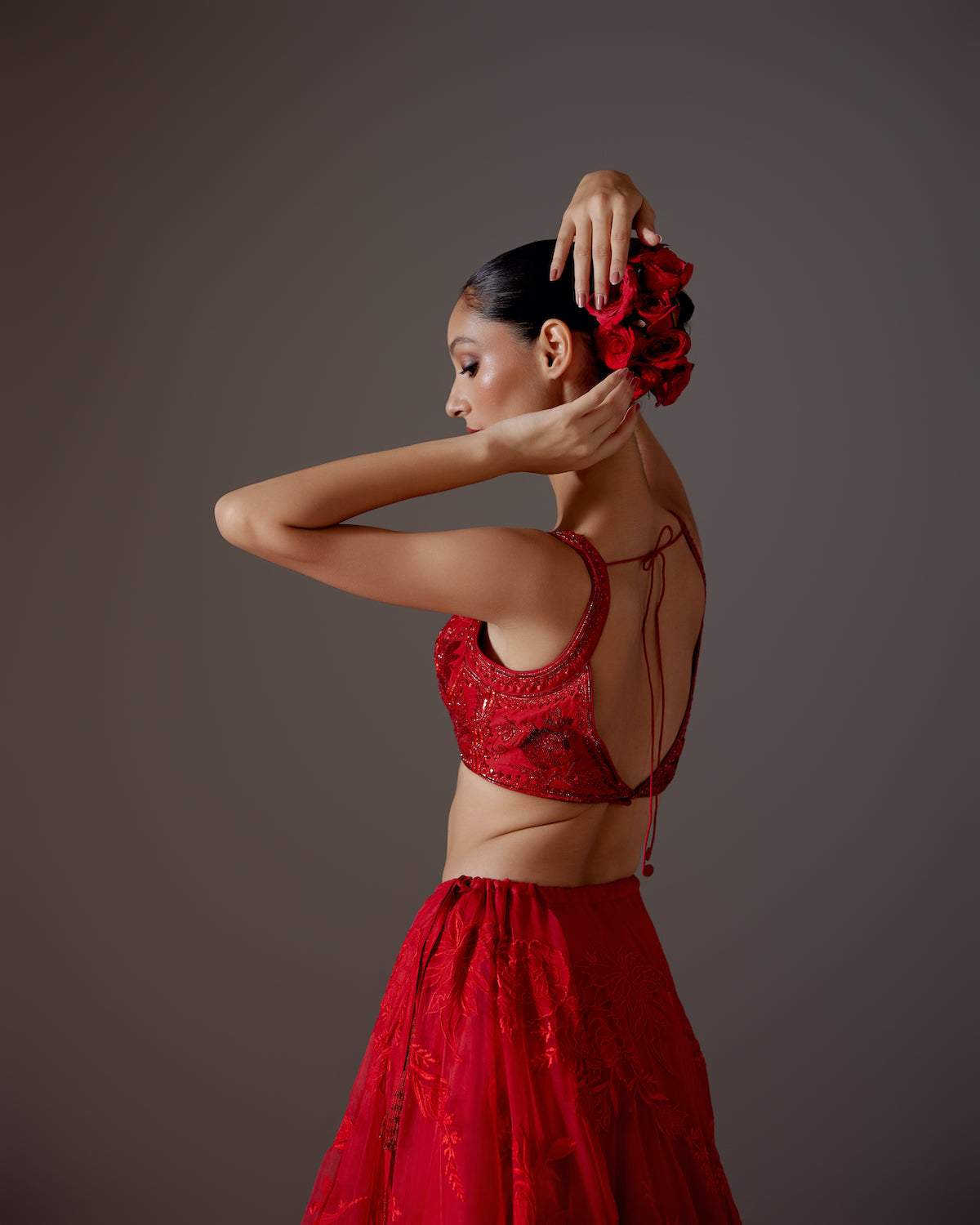 Elegance Organza Lehenga Set with Intricate Embroidery