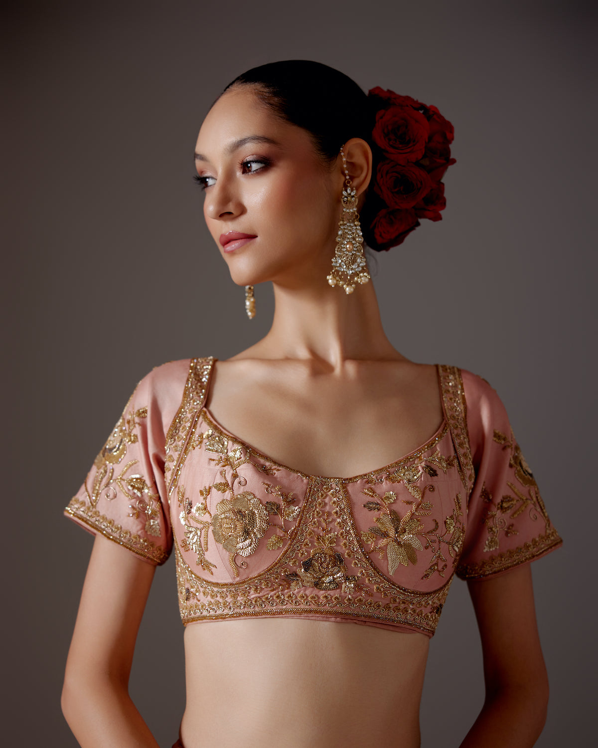 Elegance Appliqué Embroidered Organza Lehenga Set