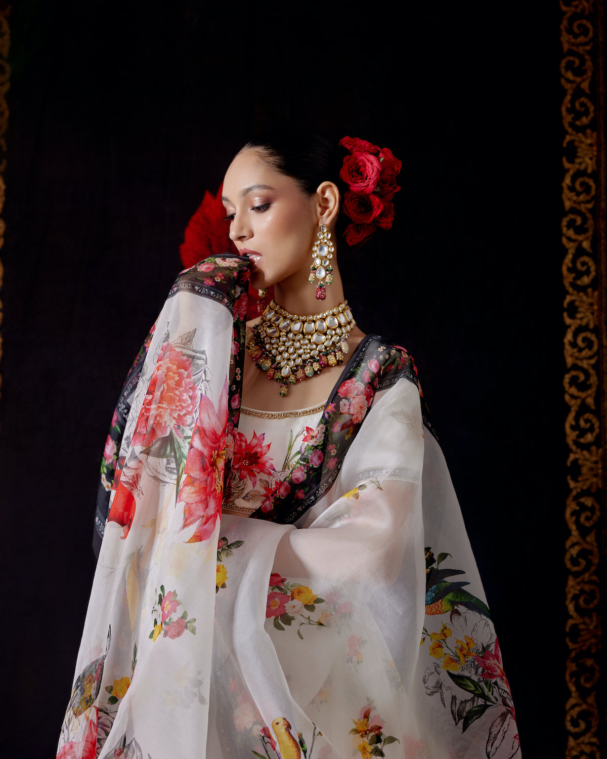 Floral Charm Chanderi Lehenga Set with Embroidered Elegance