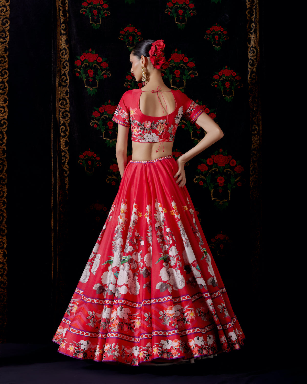 Floral Charm Chanderi Lehenga Set with Embroidered Elegance