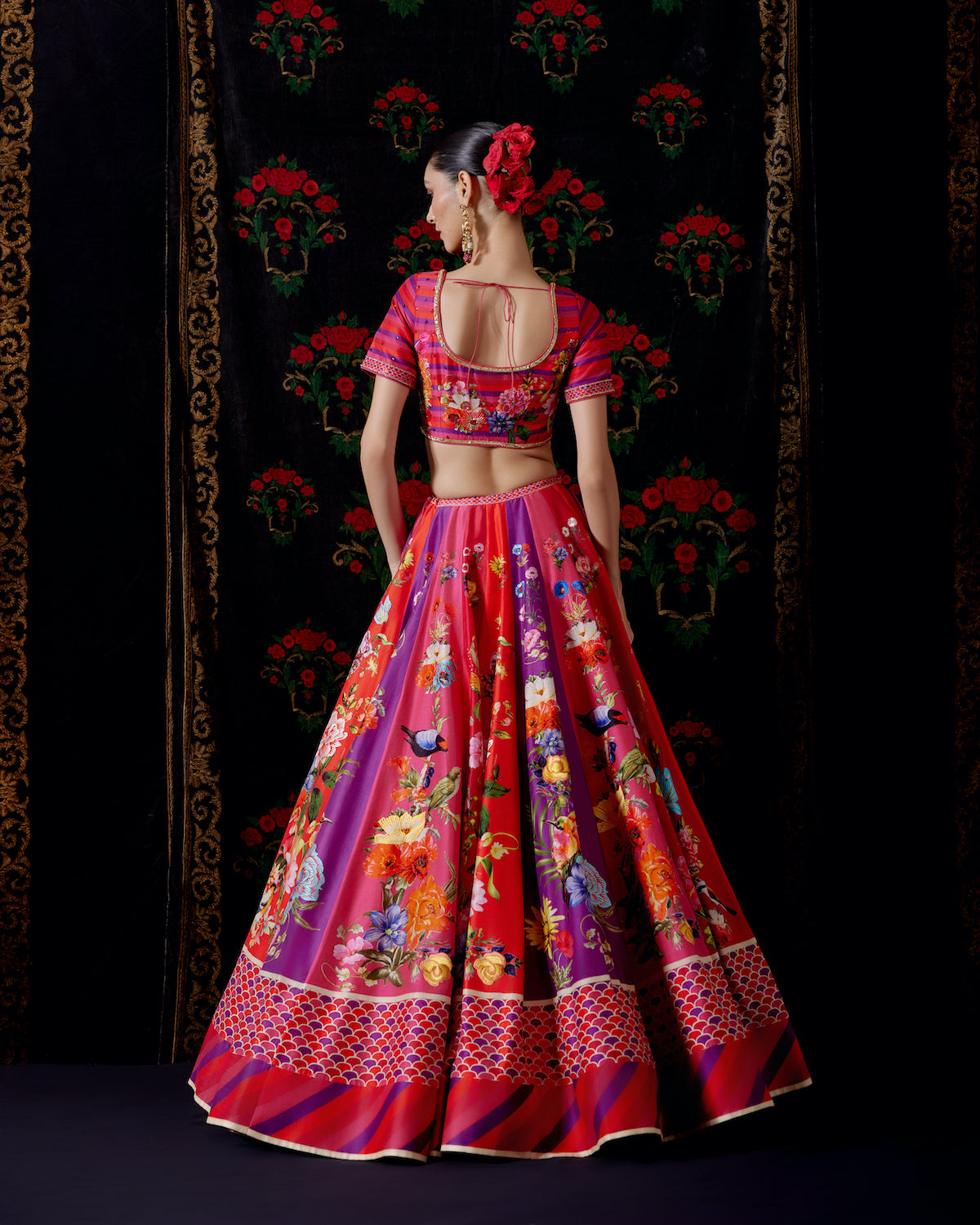 Floral Charm Chanderi Lehenga Set with Embroidered Elegance