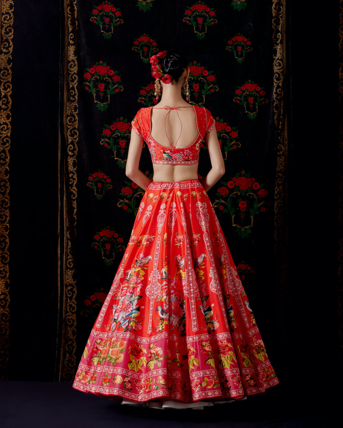 Floral Charm Chanderi Lehenga Set with Embroidered Elegance