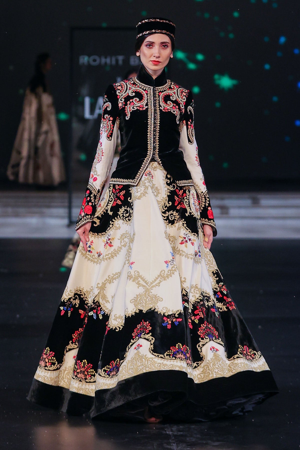 Elegant Matka Silk & Velvet Short Jacket & Skirt