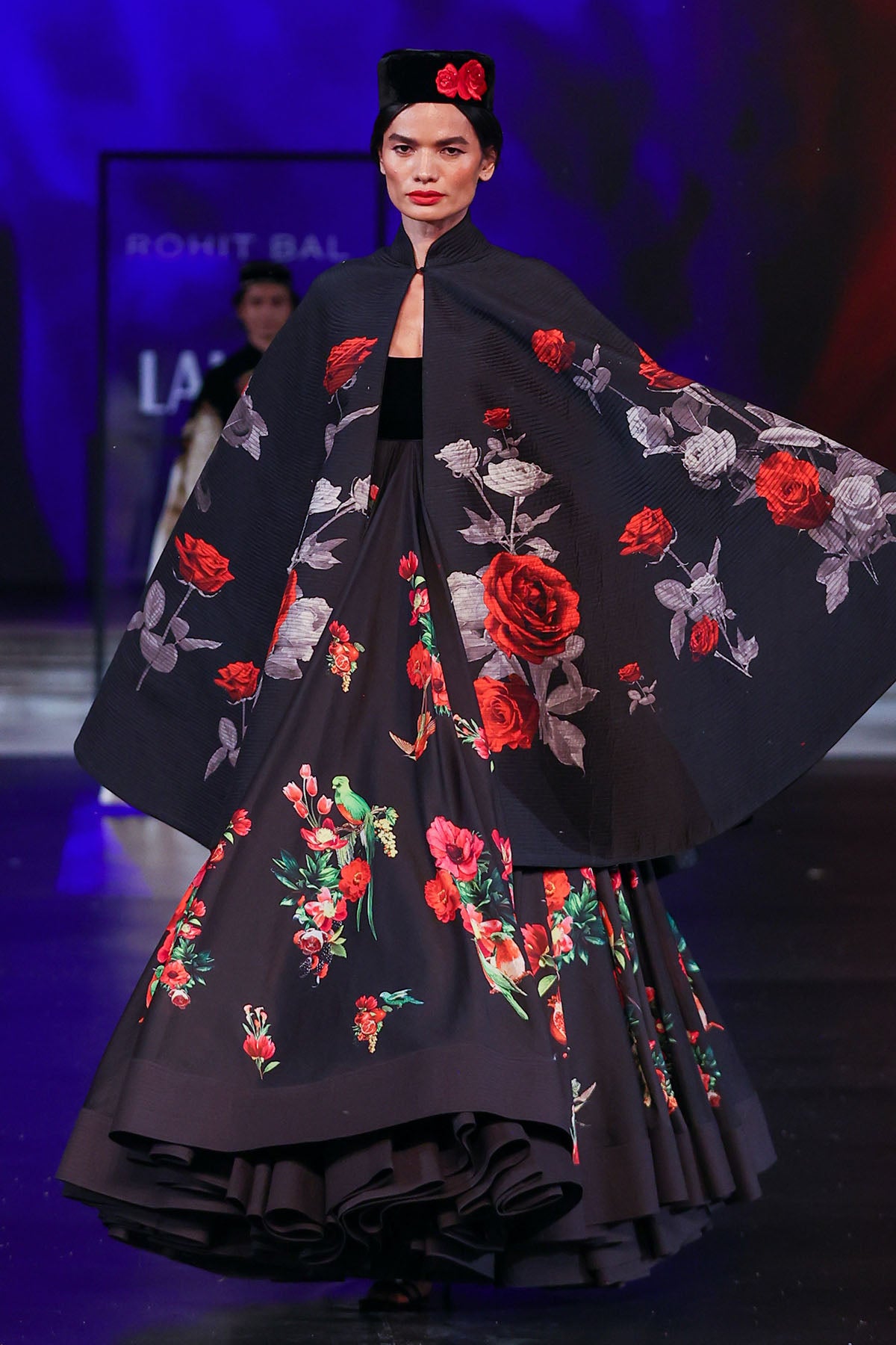 Chanderi Embroidery Floral Print Cape and Anarkali Set