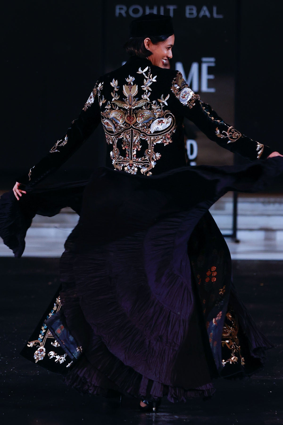 Velvet Long Jacket With Resham Embroidery