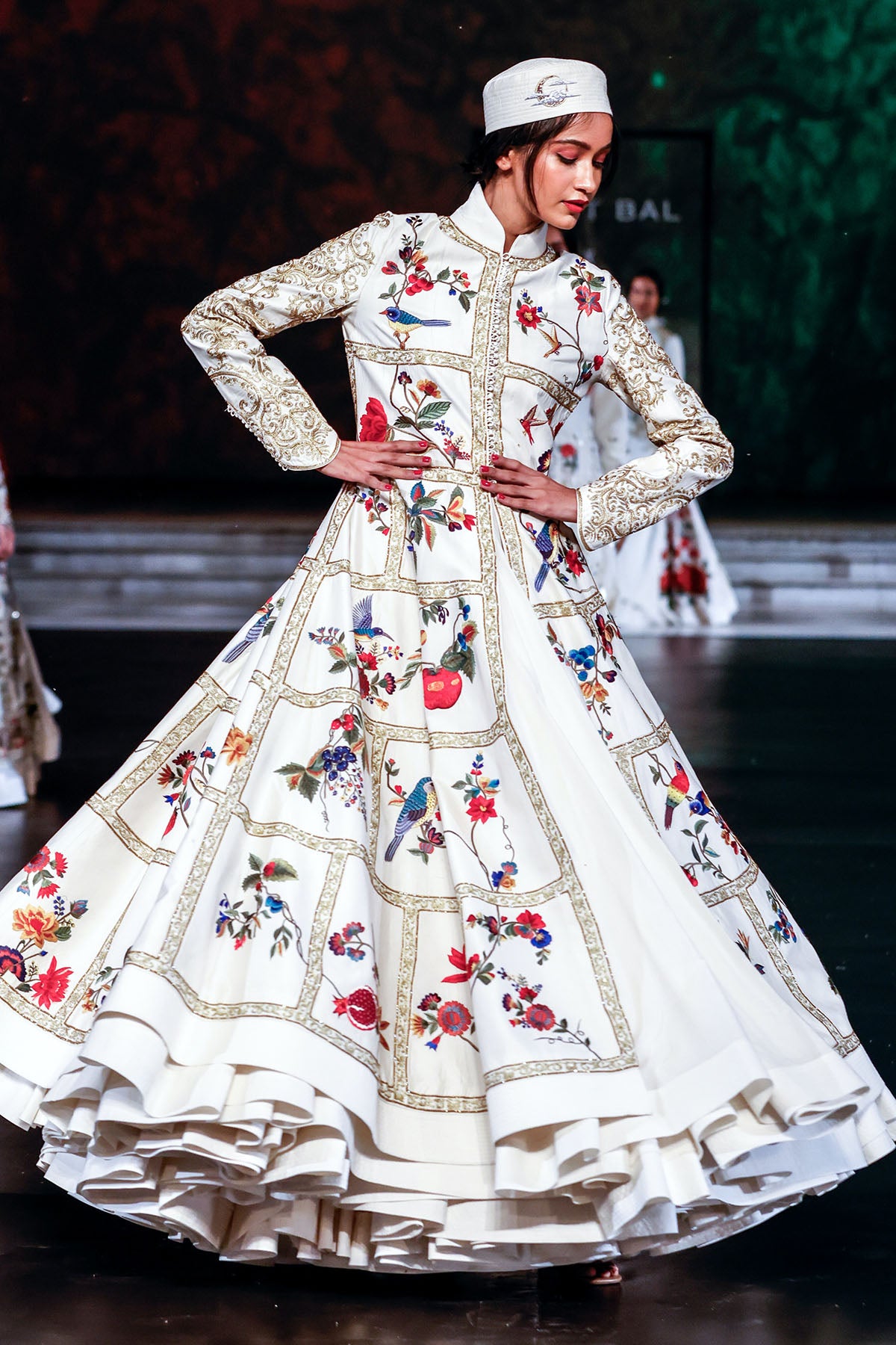 Chanderi Long Jacket With Floral Embroidery