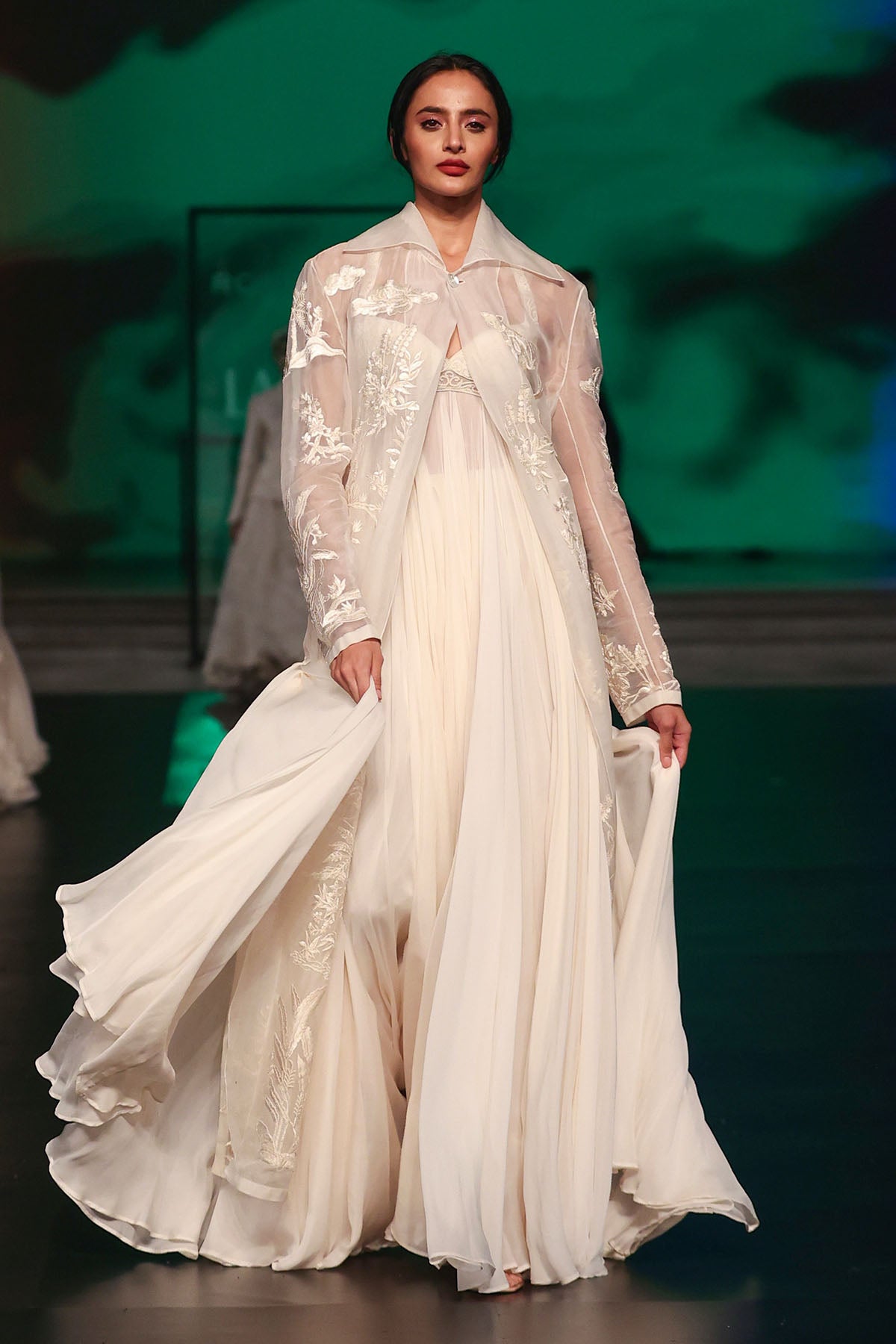 Anarkali Set With Organza Long Jacket
