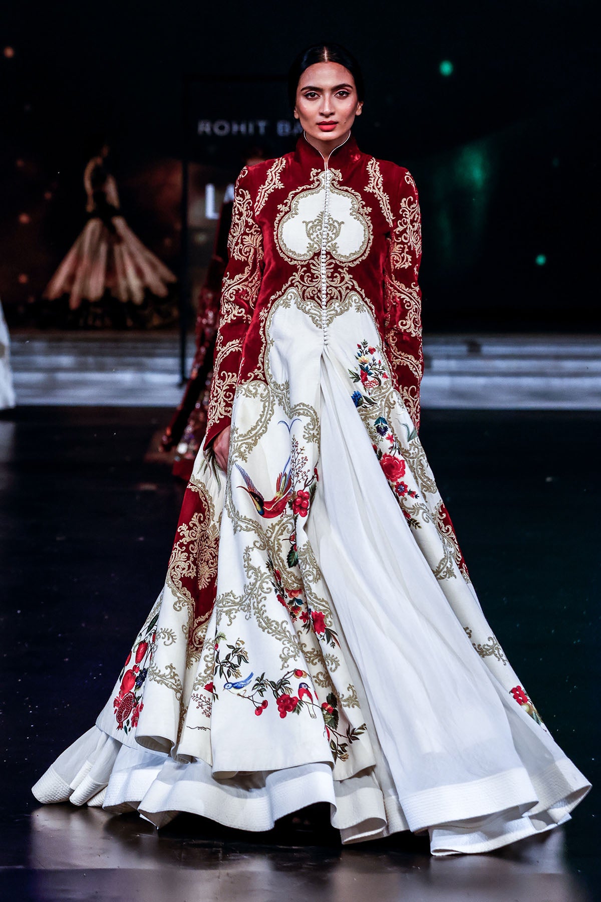 Embroidered Velvet & Matka Silk Longline Jacket