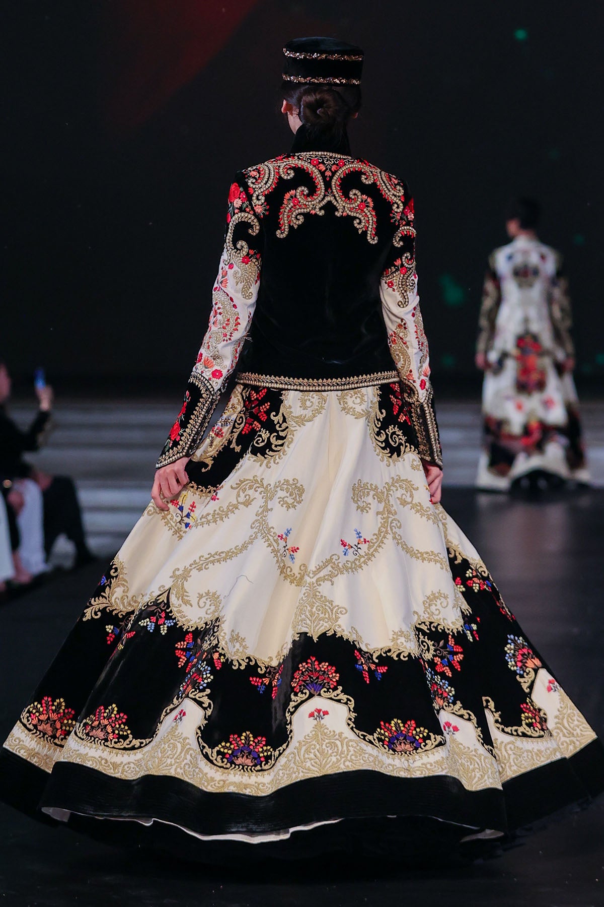 Elegant Matka Silk & Velvet Short Jacket & Skirt
