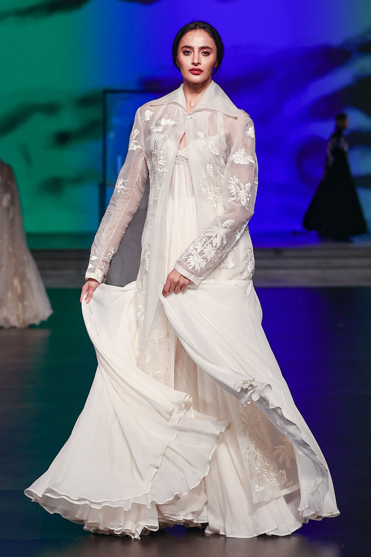 Anarkali Set With Organza Long Jacket