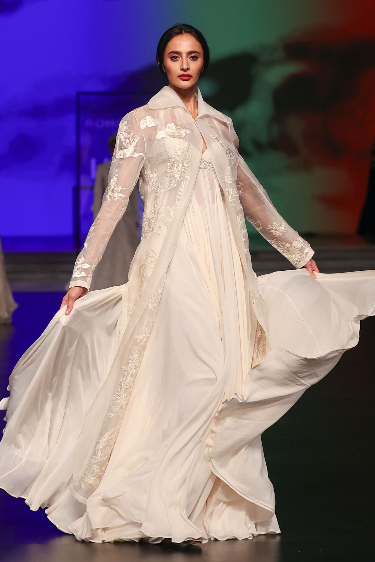 Anarkali Set With Organza Long Jacket