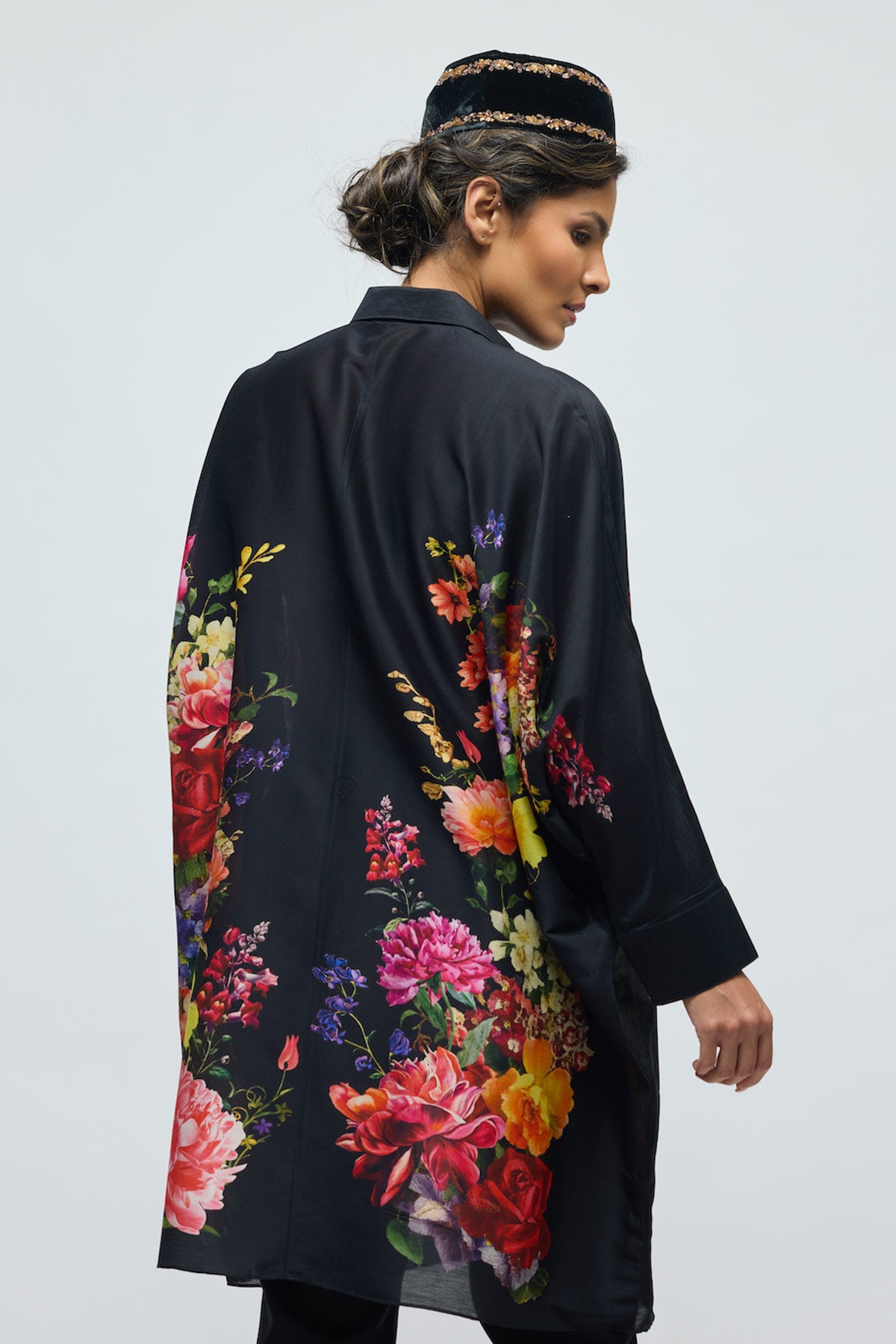Floral printed Chanderi Tunic