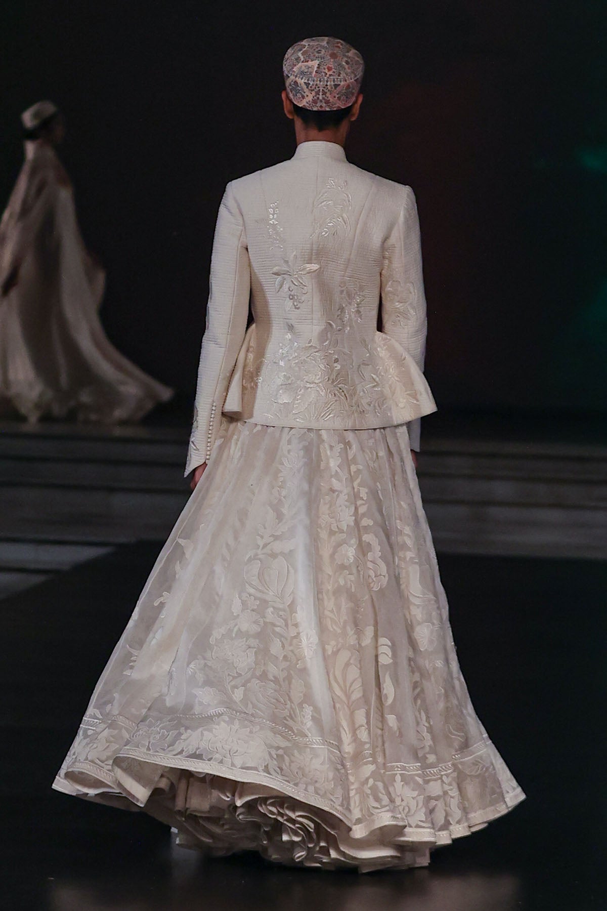 Embroidered Chanderi Anarkali Set With Short Jacket