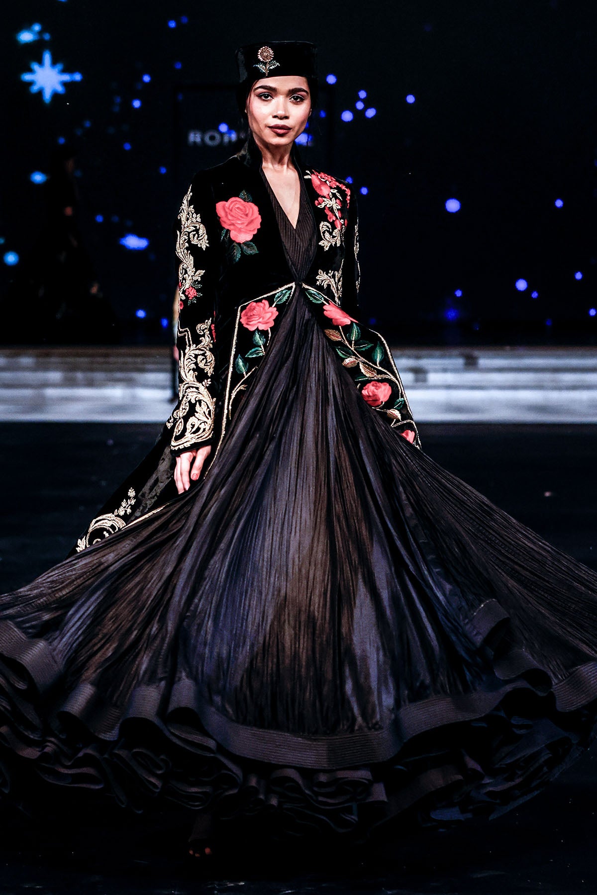 Velvet Silk Long Jacket With Embroidery