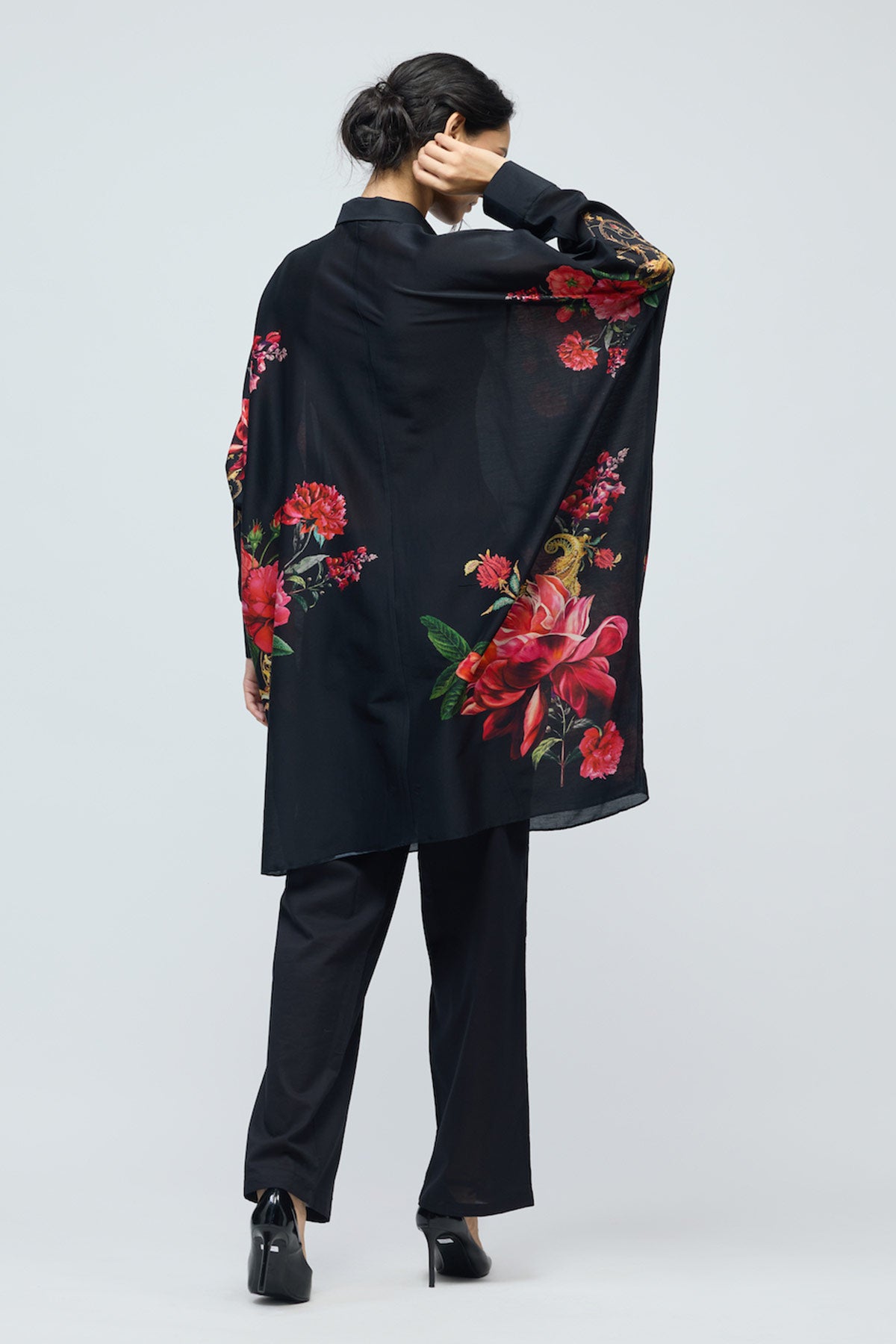 Floral printed Chanderi Tunic