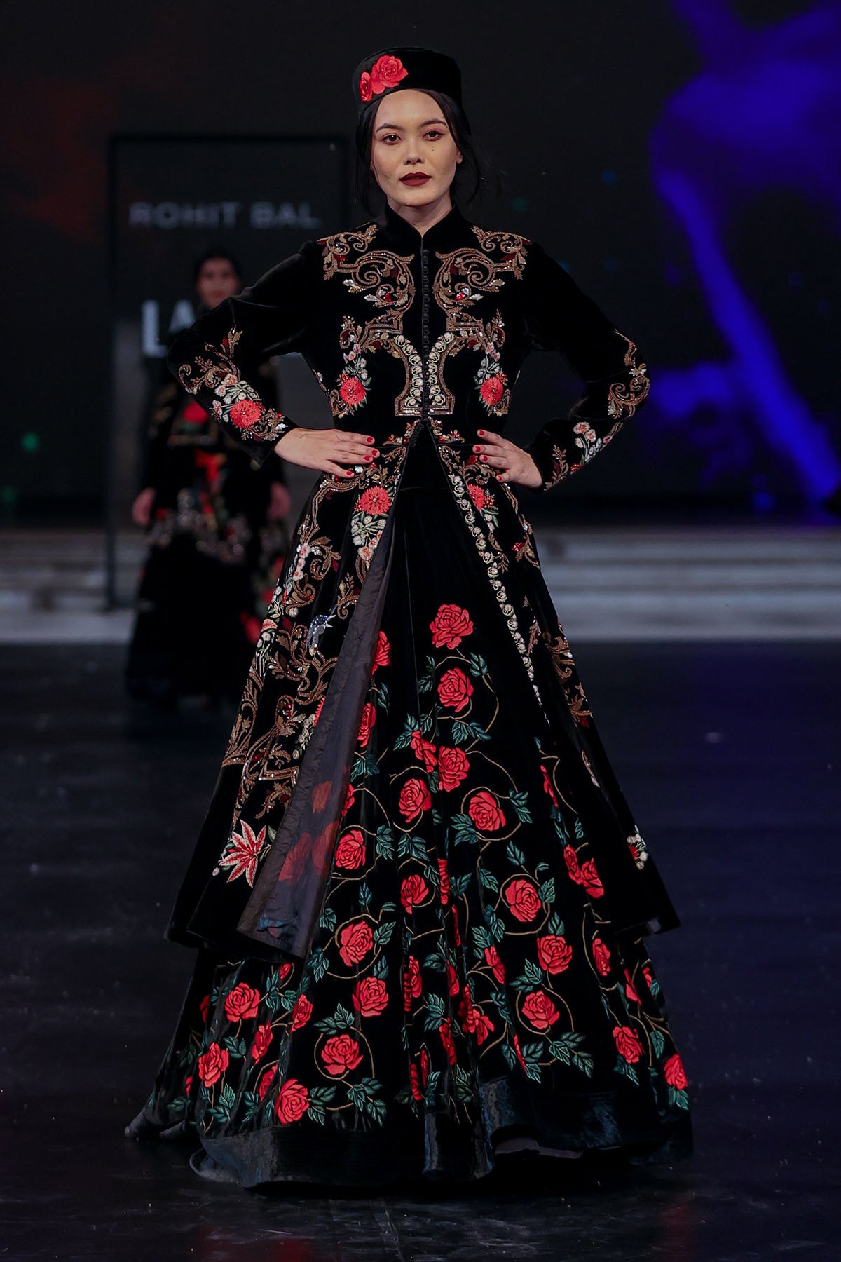 Velvet Silk Long Jacket With Embroidery
