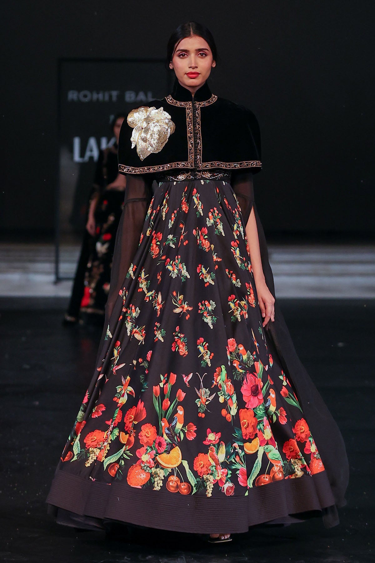 Velvet Cape With Chanderi Anarkali Set