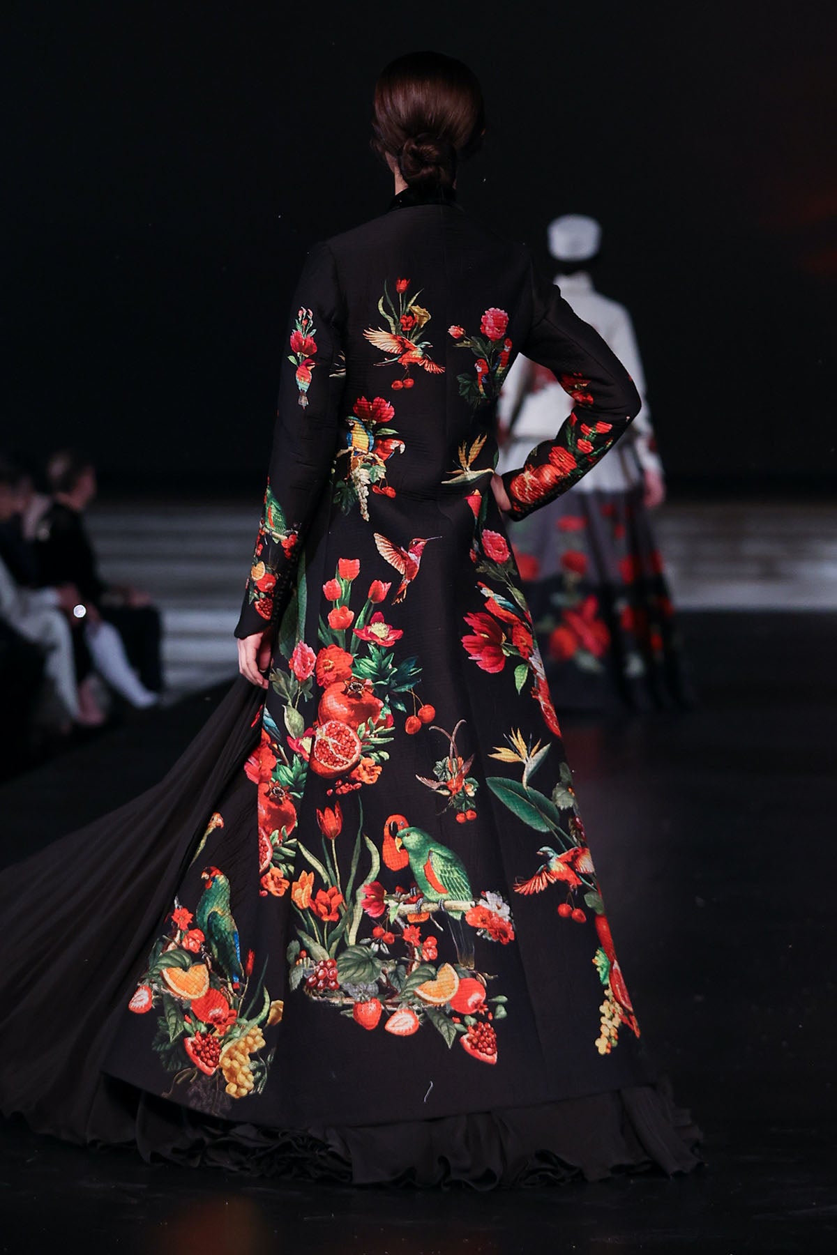 Long Printed Jacket With Inner Anarkali