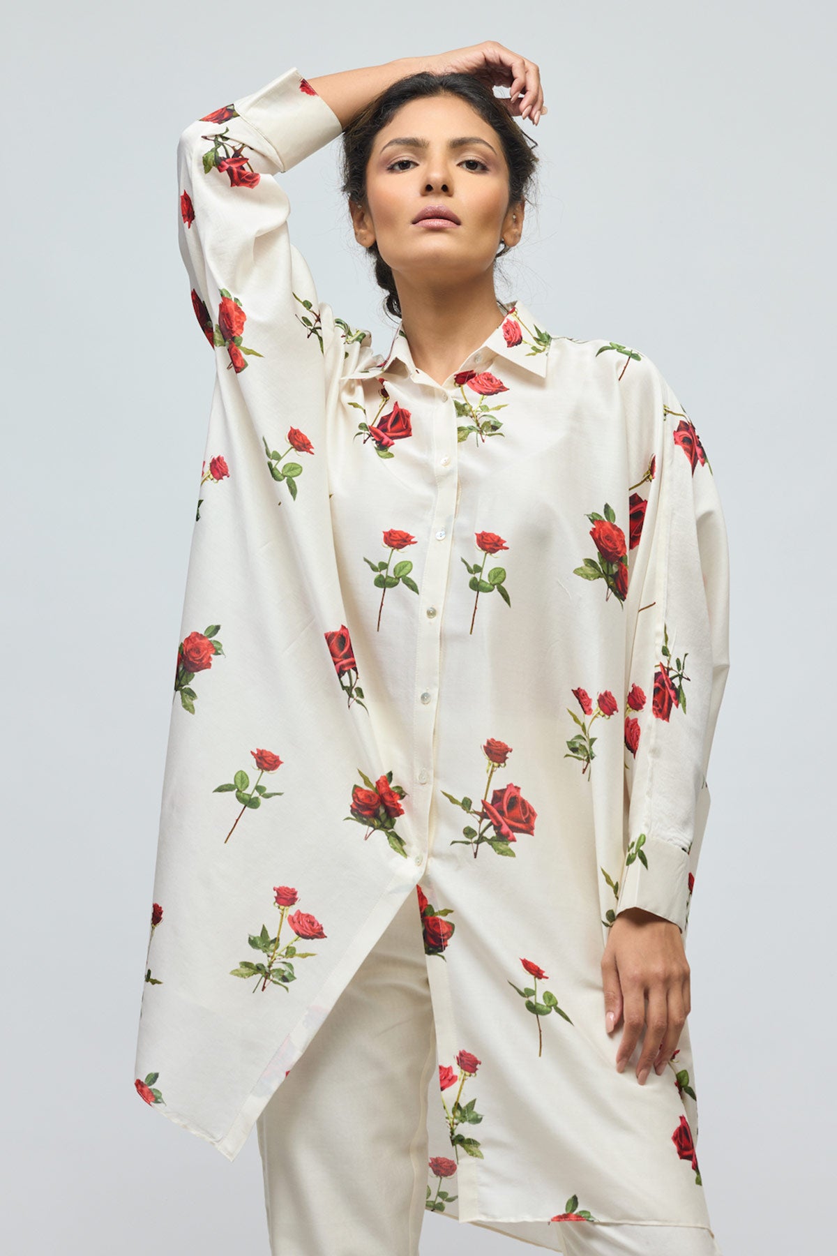 Floral printed Chanderi Tunic