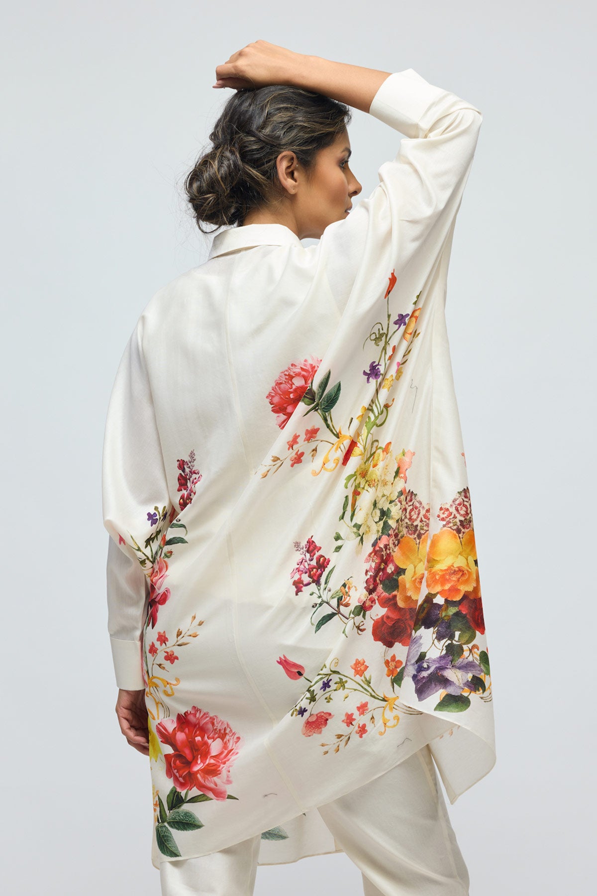 Floral printed Chanderi Tunic