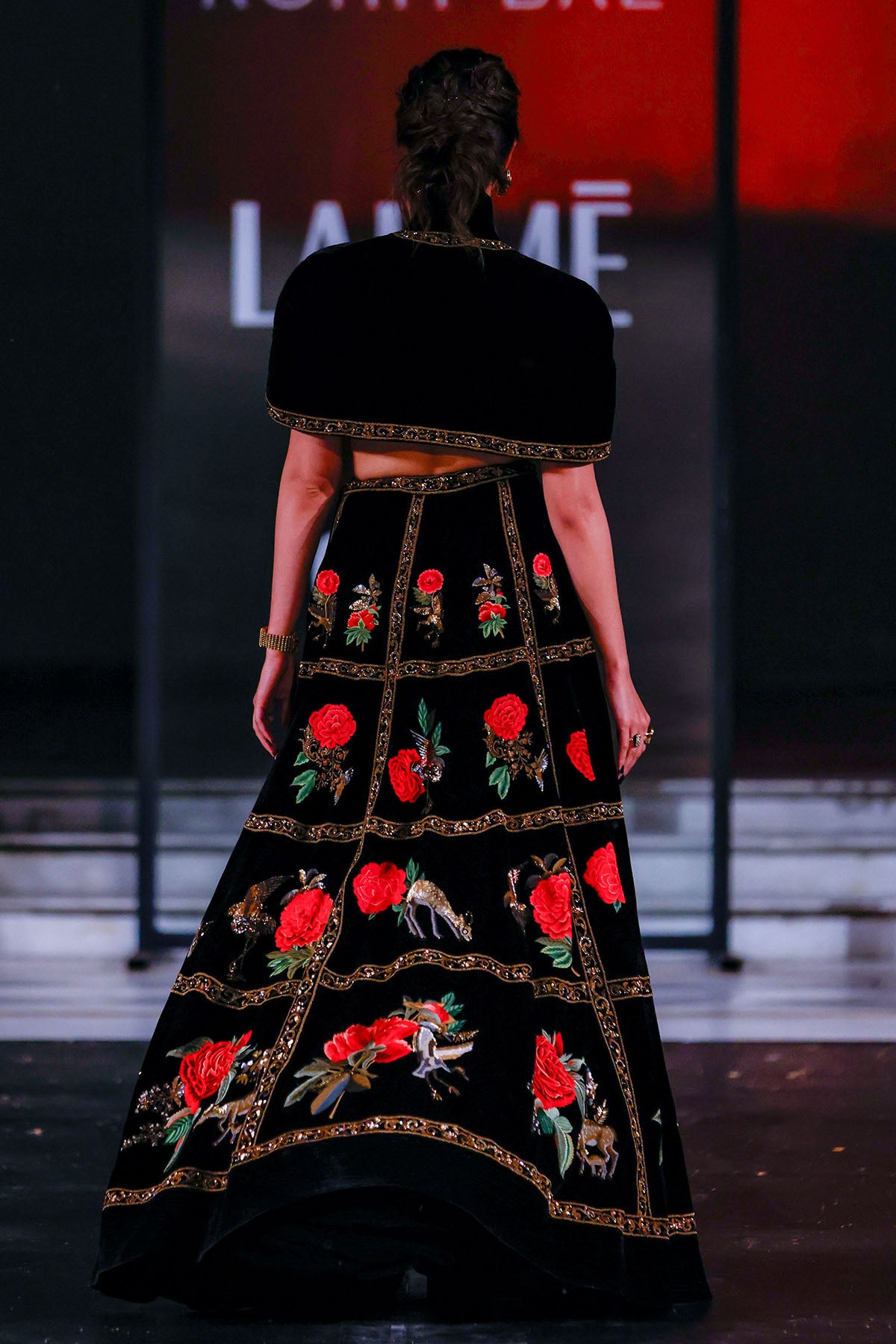 Ananya Panday in Rohit Bal Velvet Lehenga & Cape Set