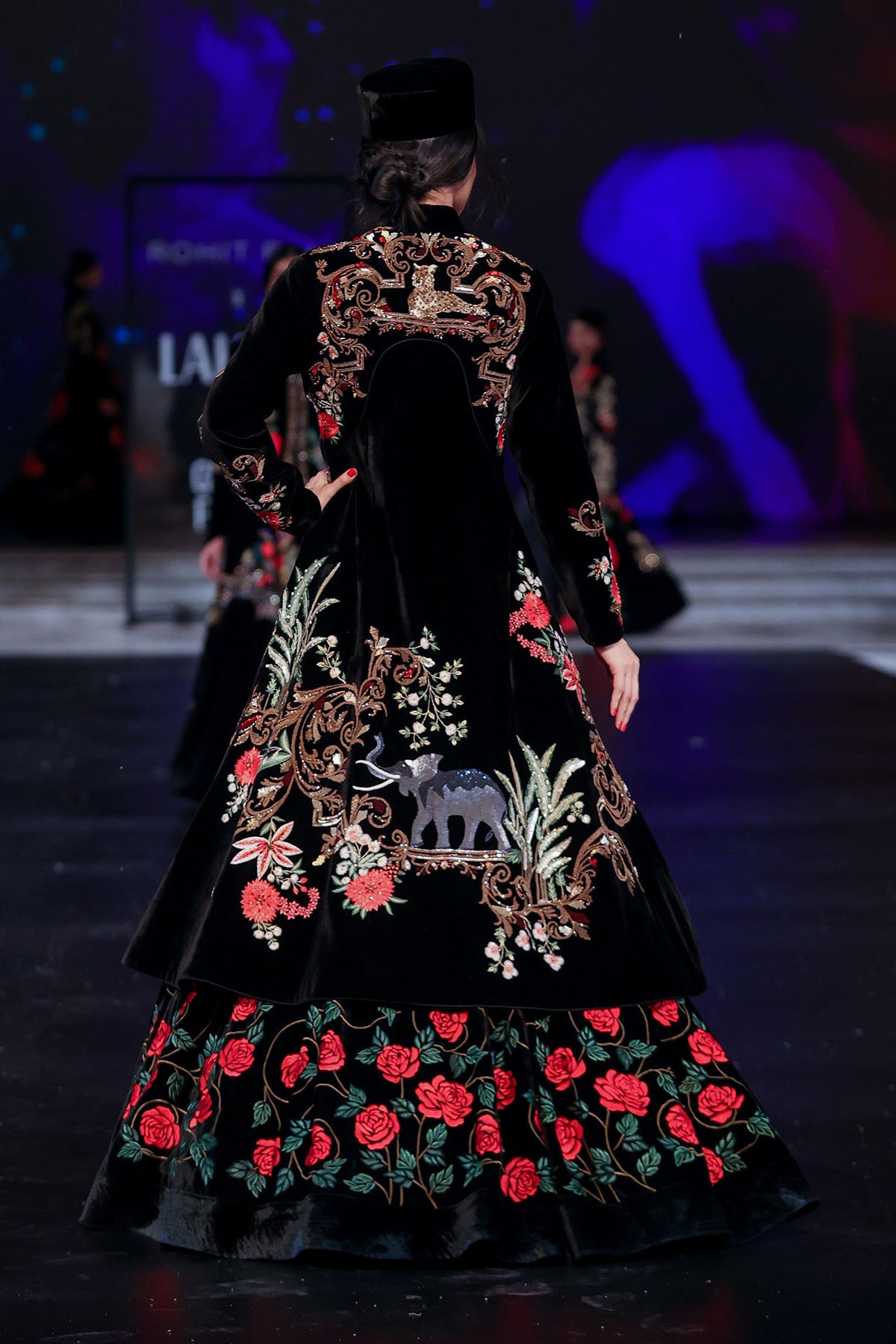 Velvet Silk Long Jacket With Embroidery