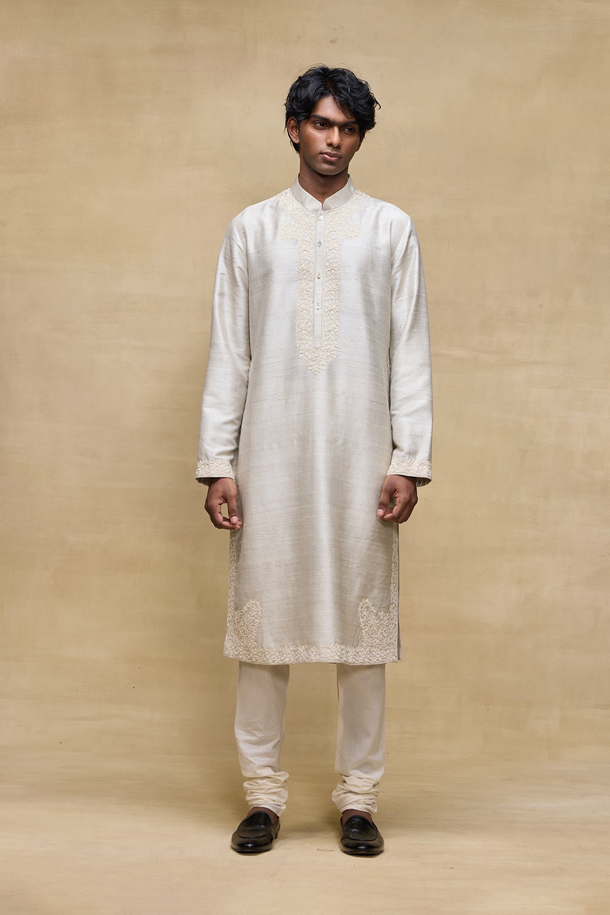 Light Grey Heritage Mens Kurta Set