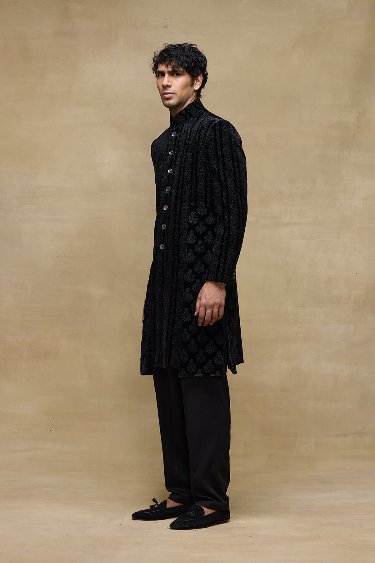 Black Signature Mens Sherwani