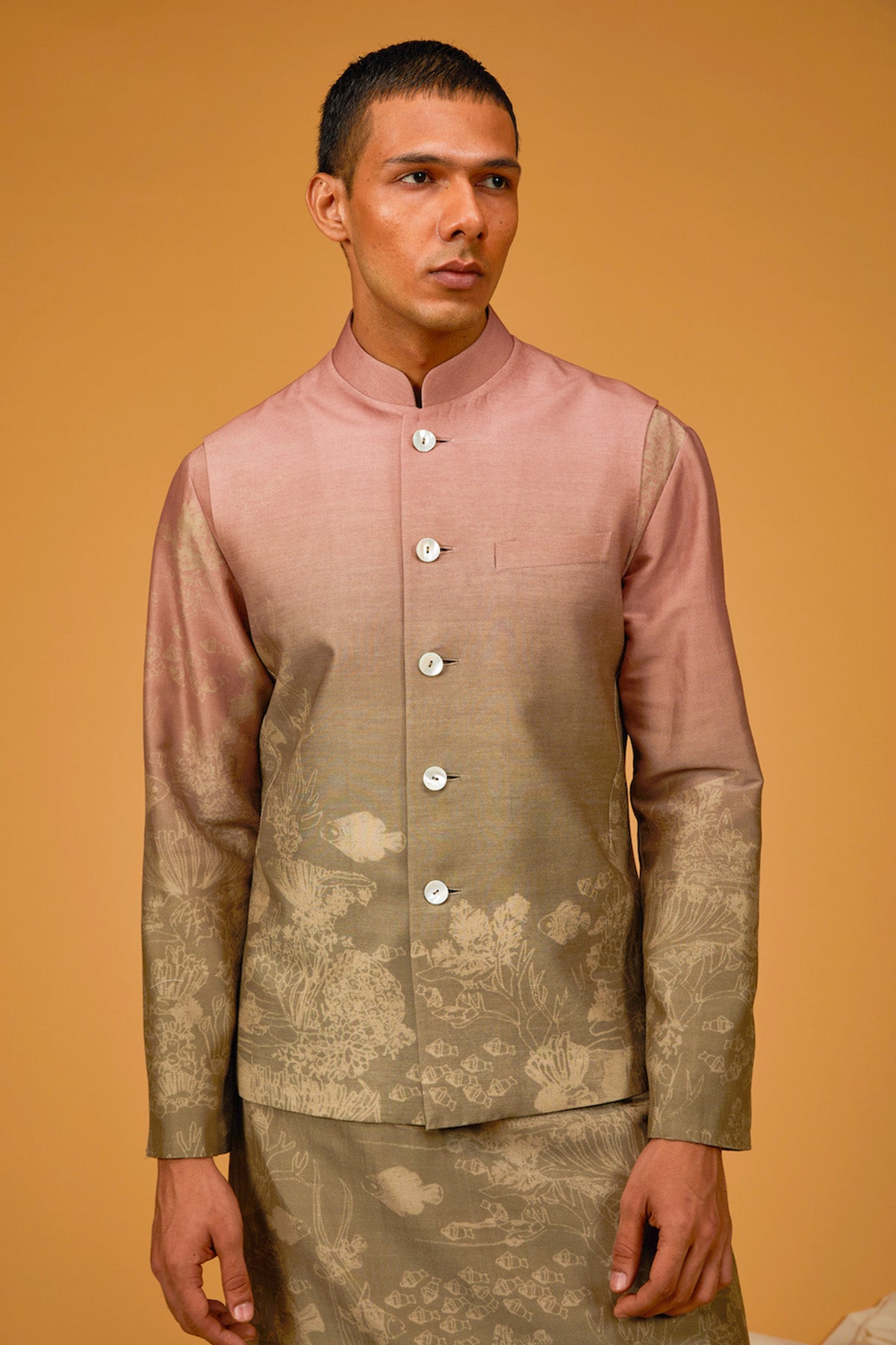 Digital Printed Bundi Kurta Set