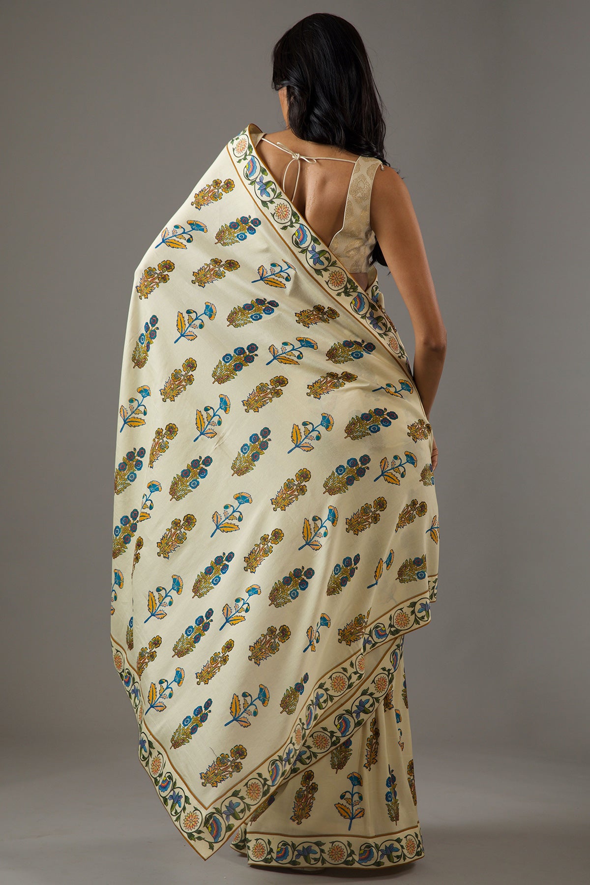 Chanderi Silk Saree With Floral Digital Print