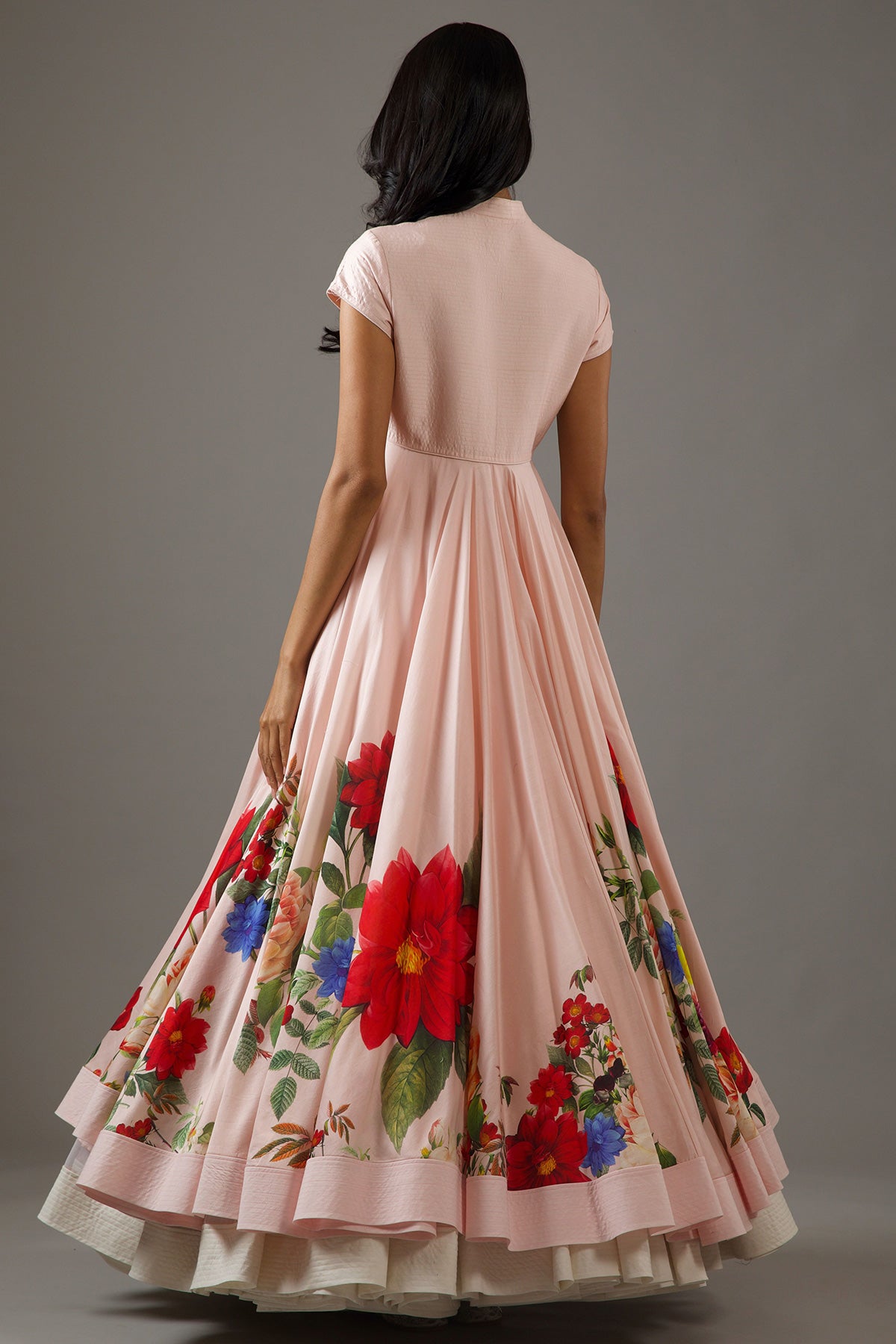 Chanderi Anarkali Set With Digital Print