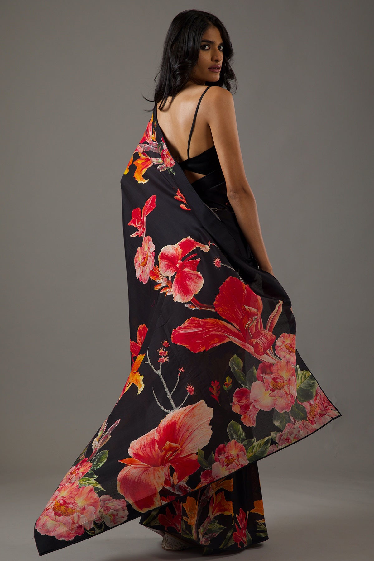 Chanderi Silk Saree With Floral Digital Print