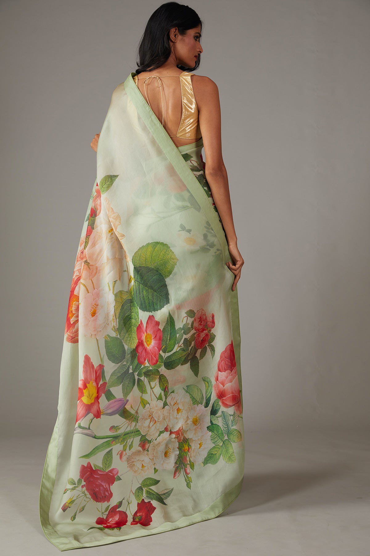 Organza Saree With Floral Digital Print