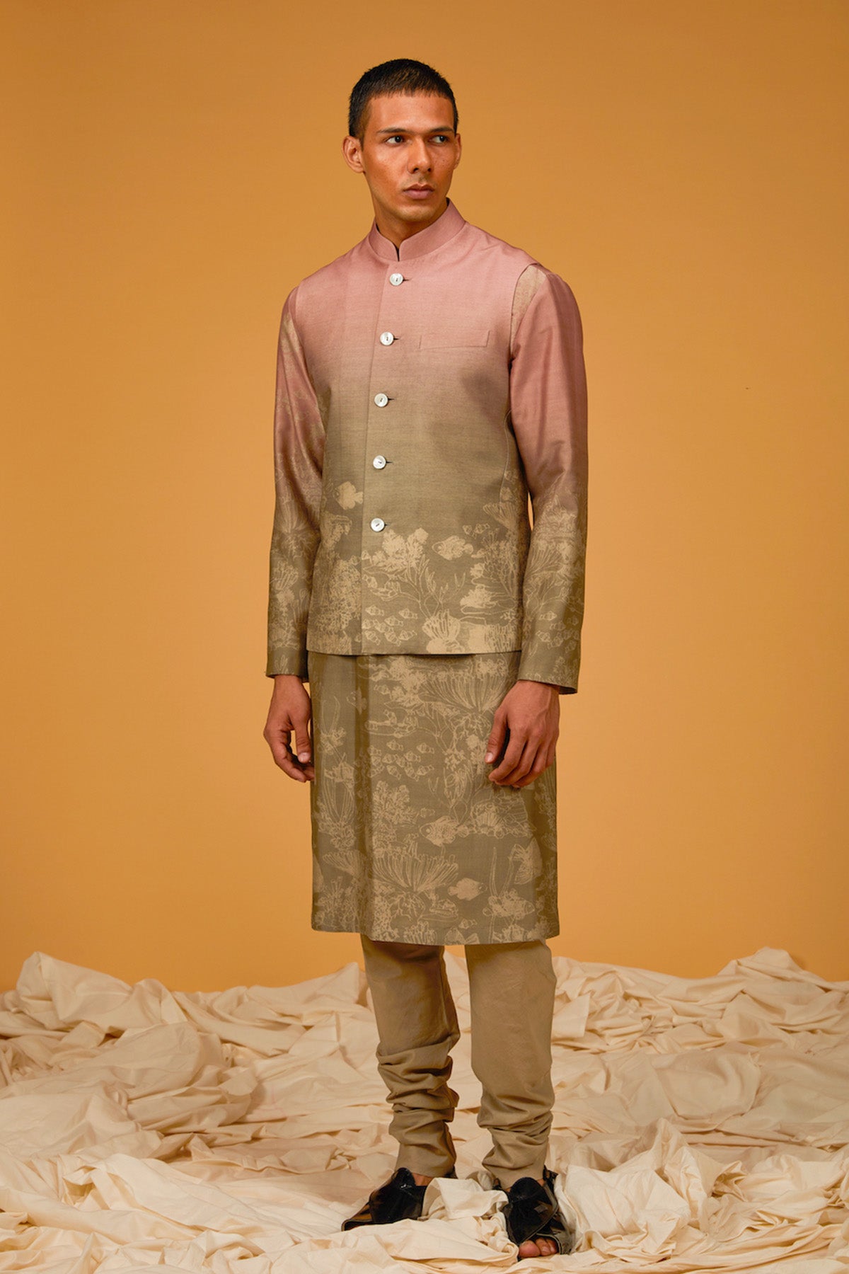 Digital Printed Bundi Kurta Set