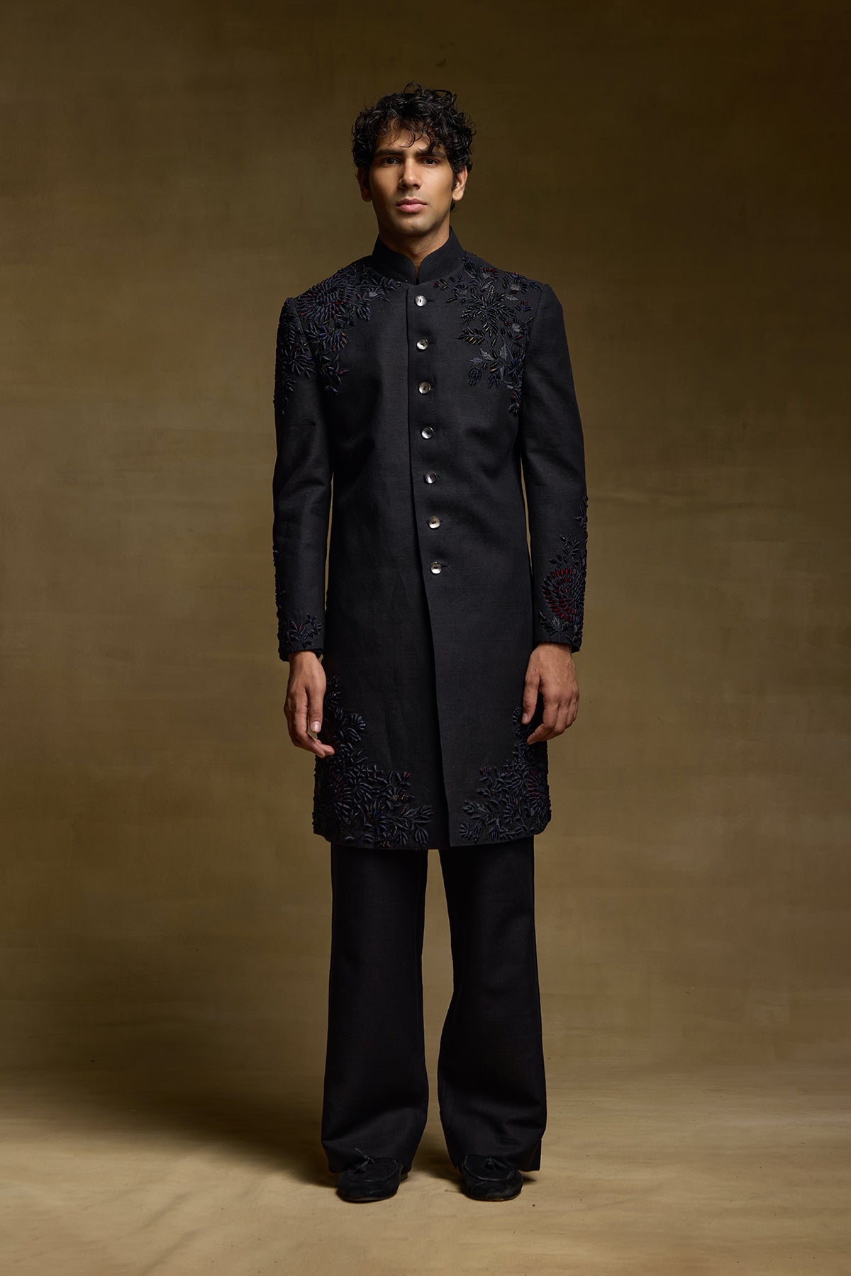 Black Maharaja Mens Sherwani