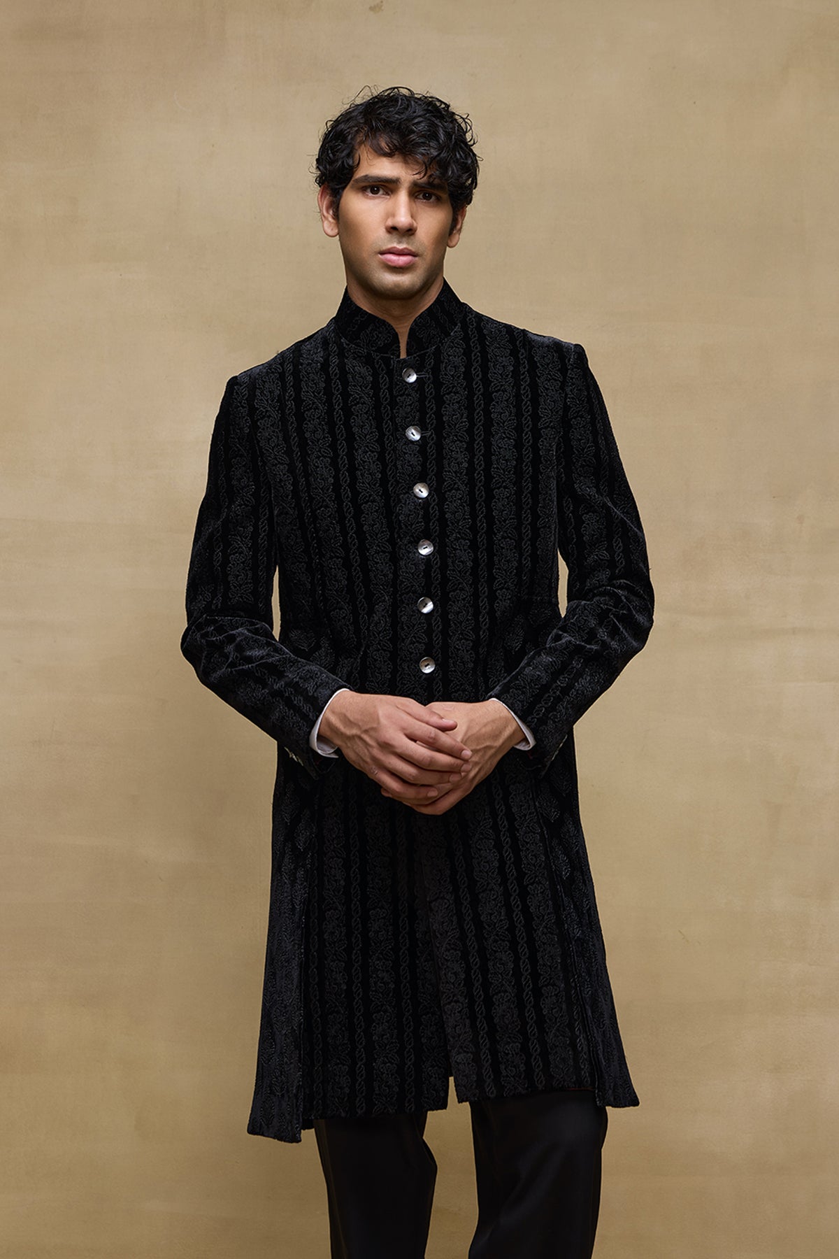 Black Signature Mens Sherwani