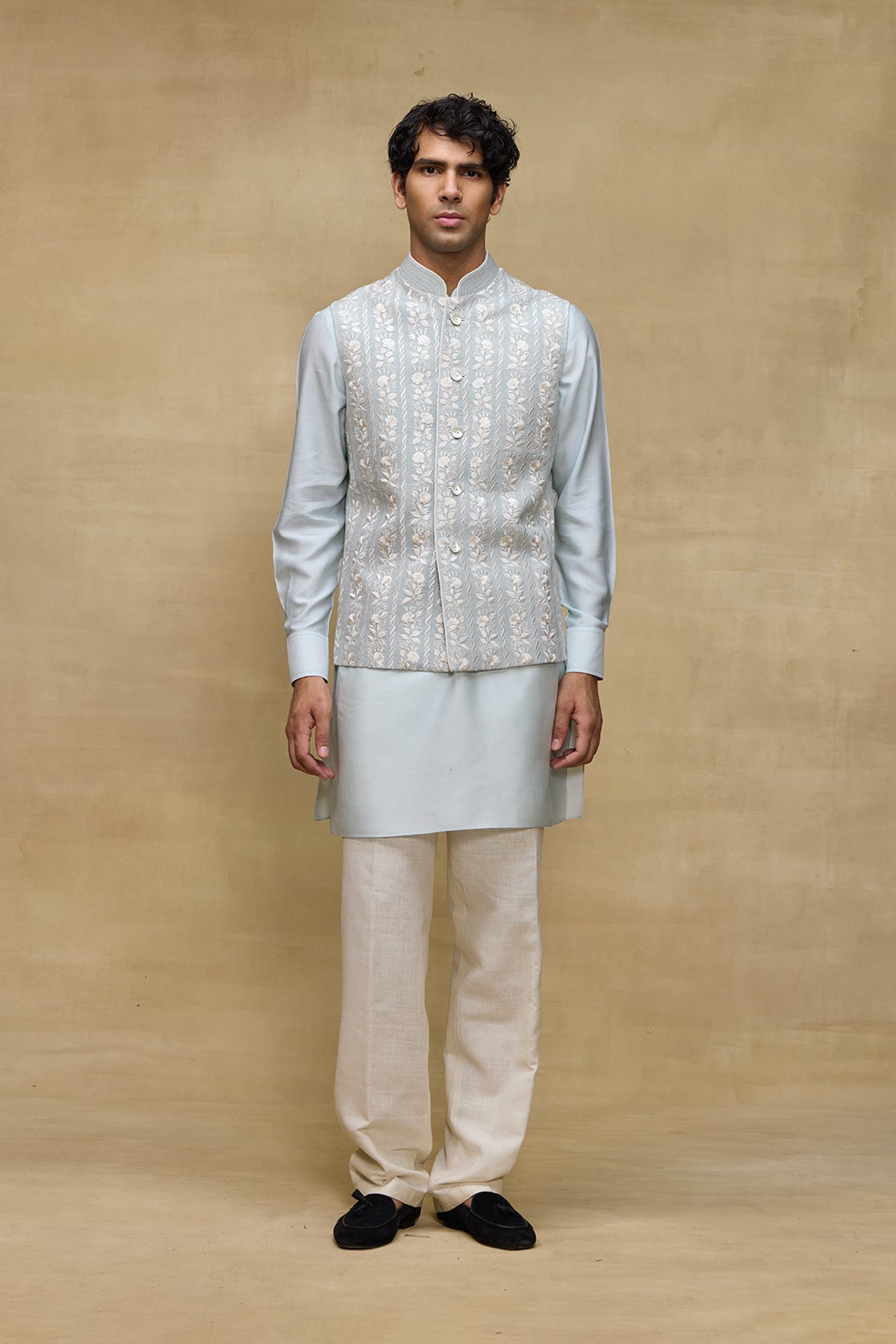 Powder Blue Luxe Mens Bundi