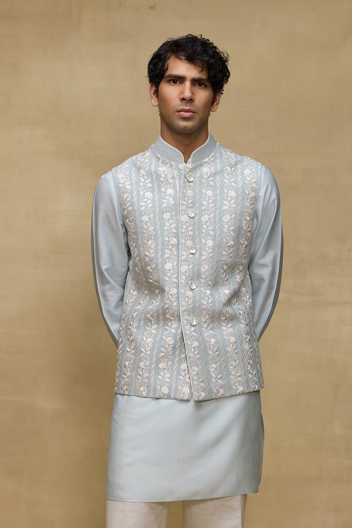 Powder Blue Luxe Mens Bundi
