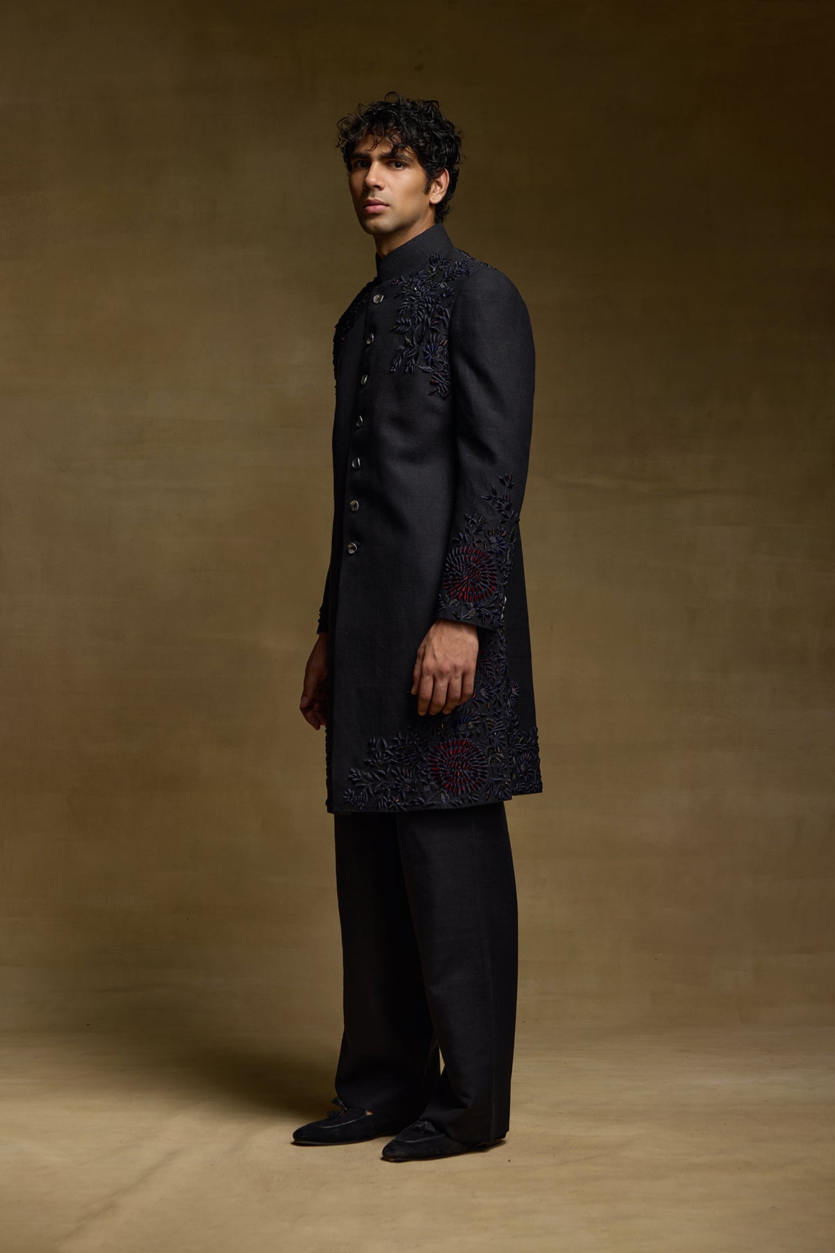 Black Maharaja Mens Sherwani