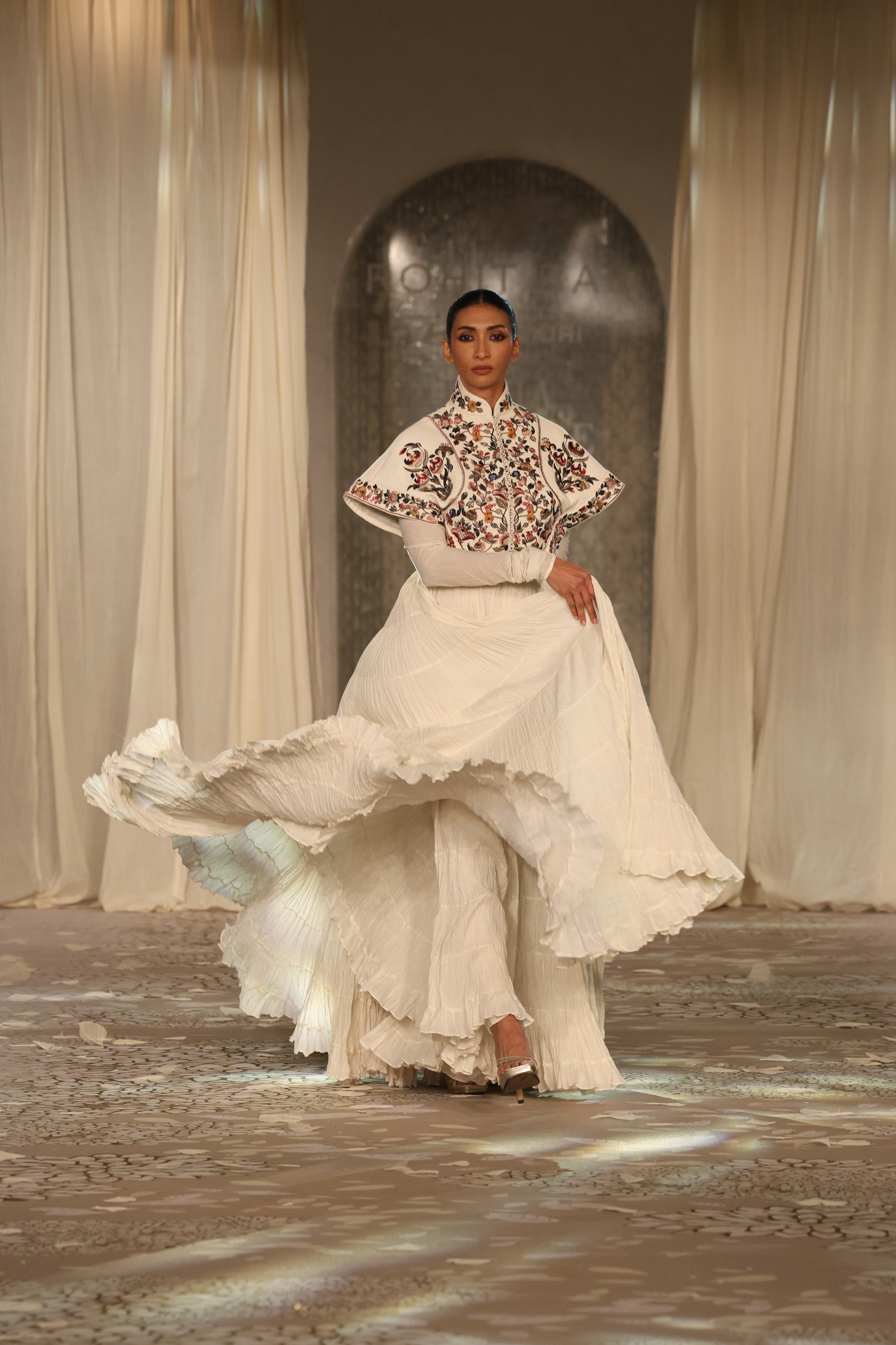 Ivory Matka Embroidered Short Jacket