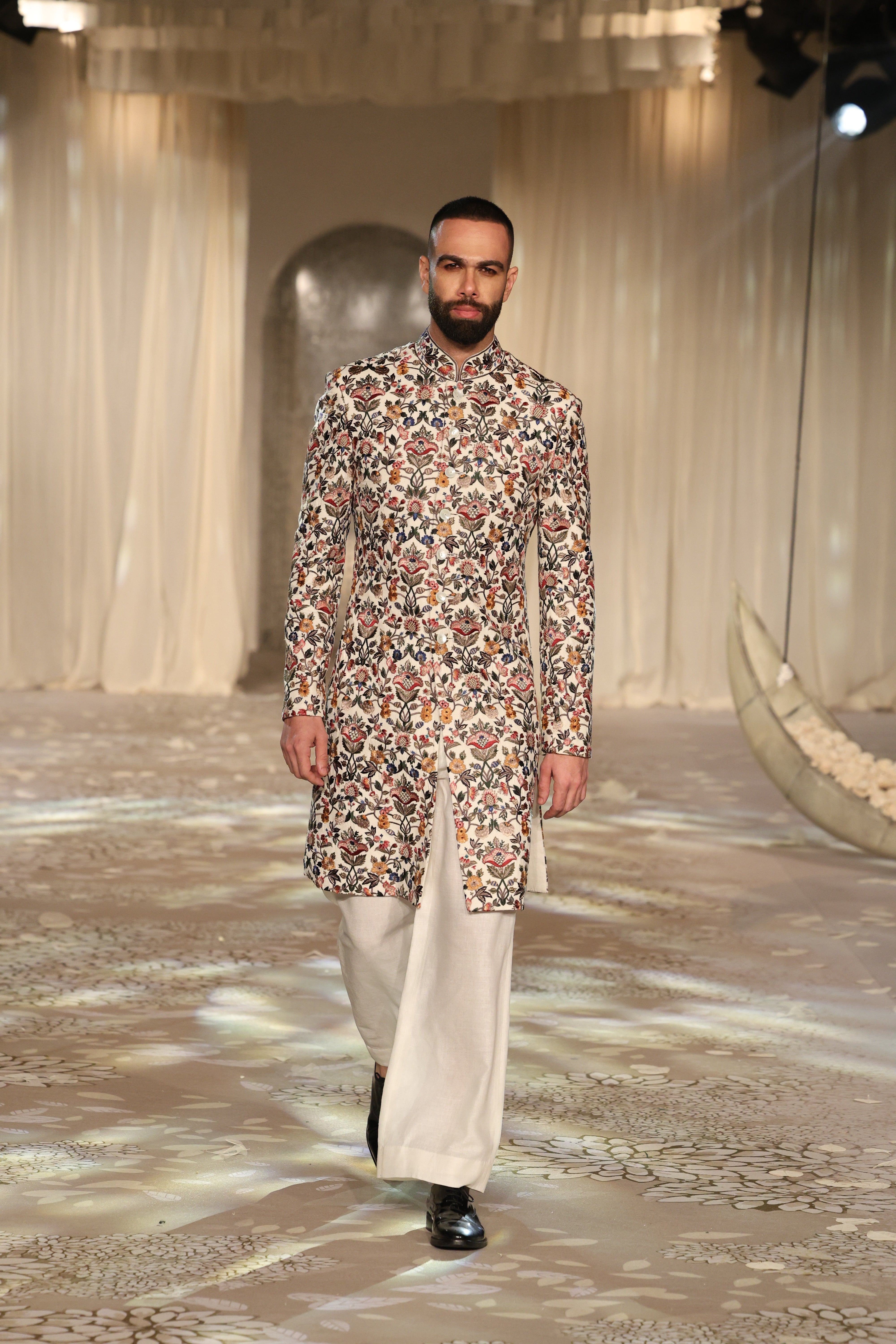 Matka Silk Sherwani With Embroidery