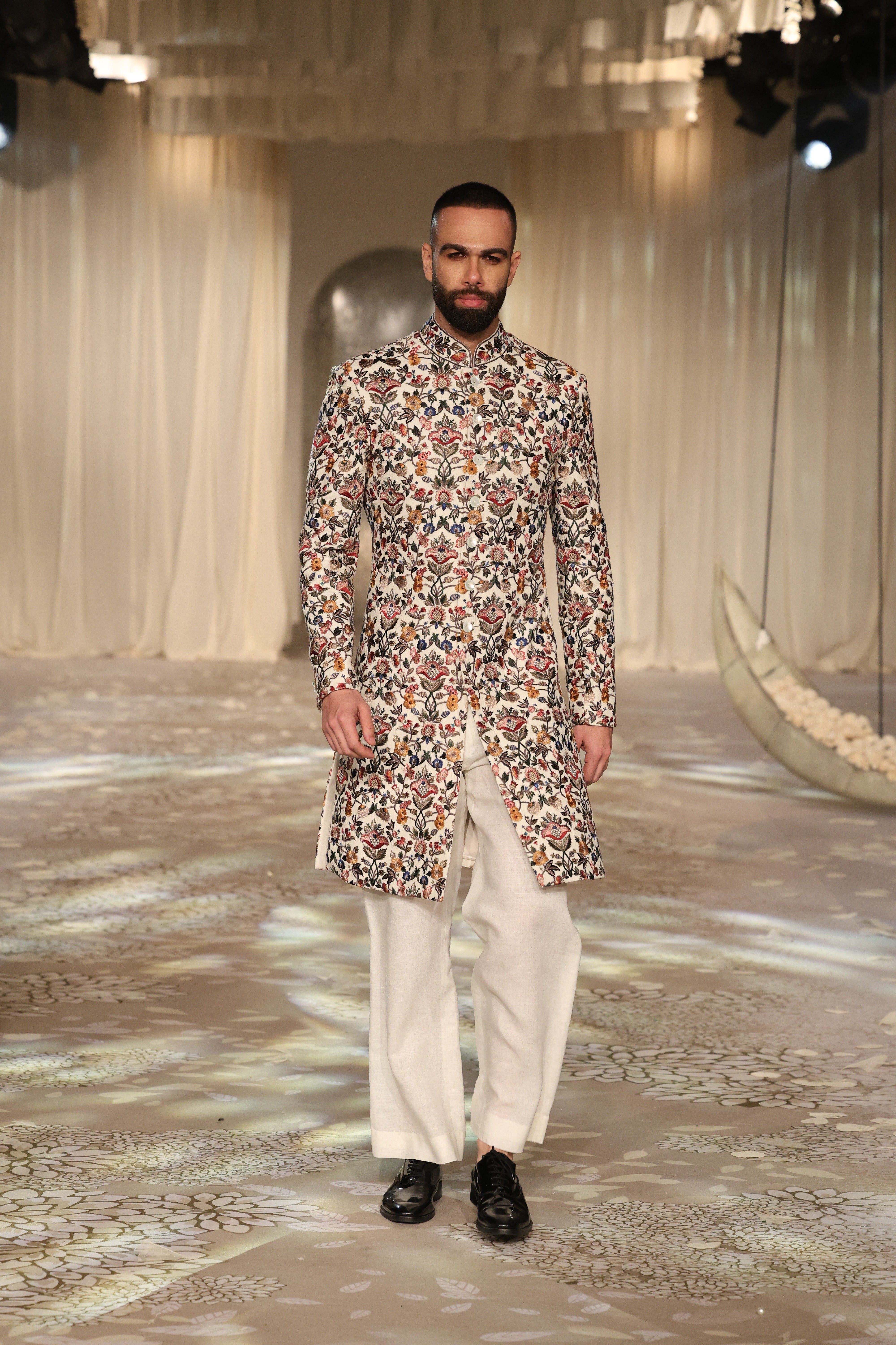 Matka Silk Sherwani With Embroidery
