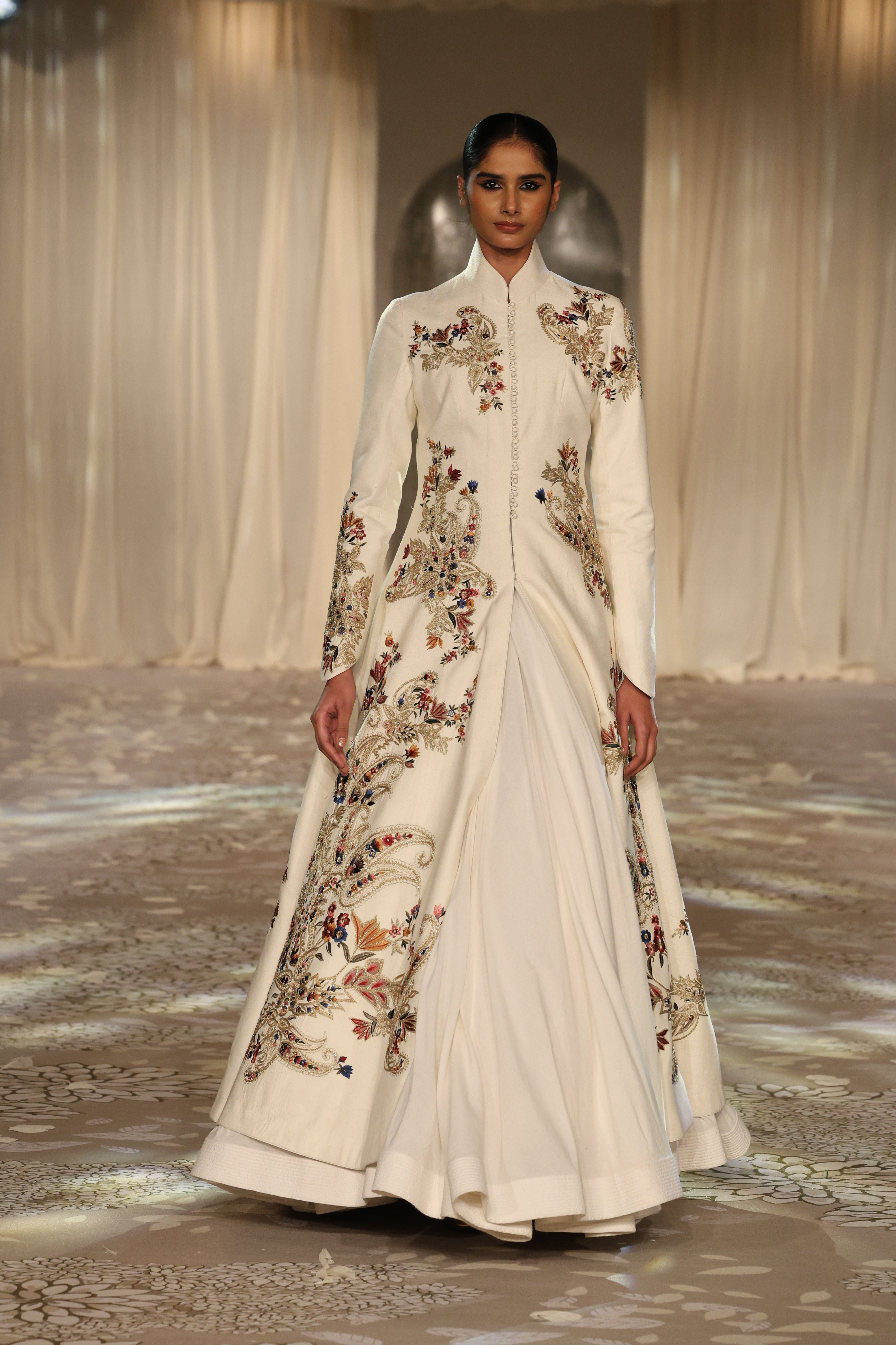 Matka Silk Embroidered Long Jacket